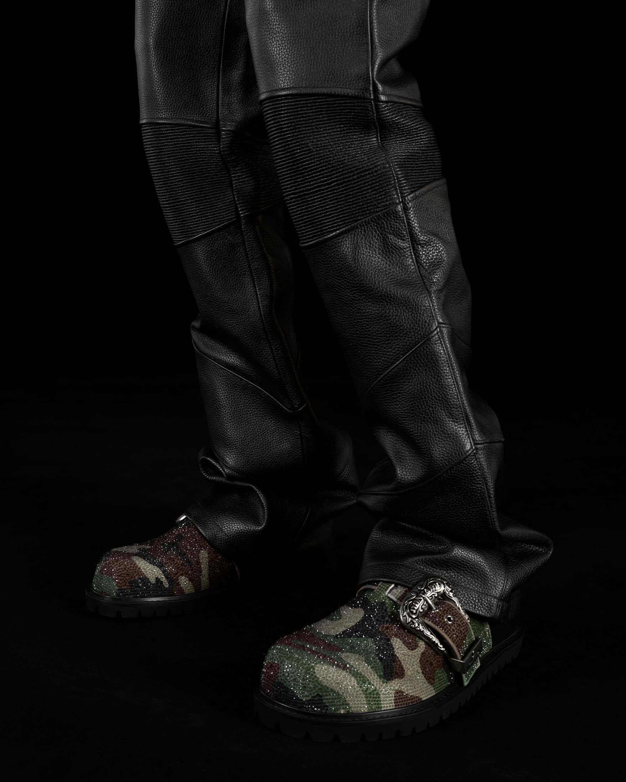CAMO RHINESTONE LEATHER MULES - Image 8