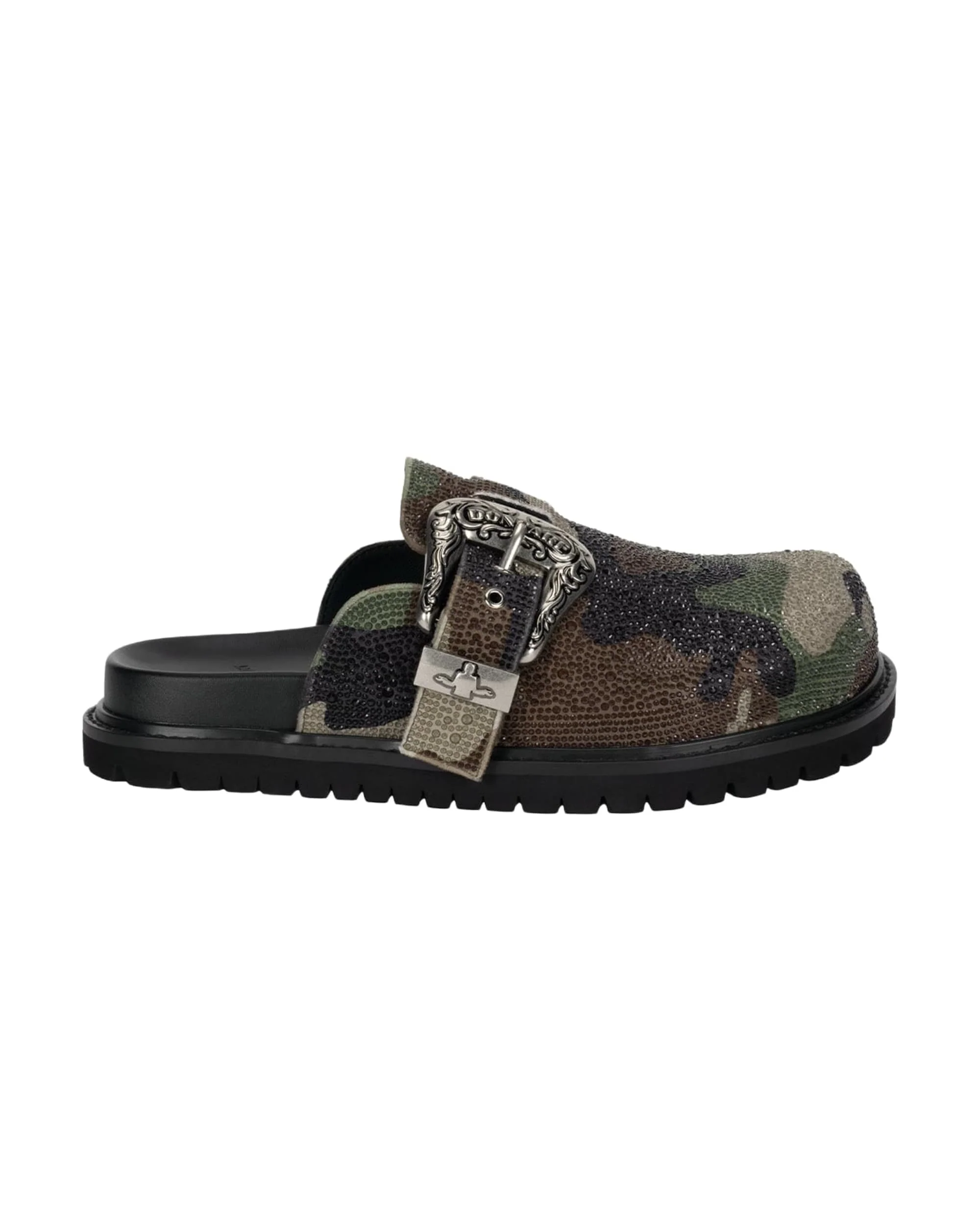 CAMO RHINESTONE LEATHER MULES - Image 9