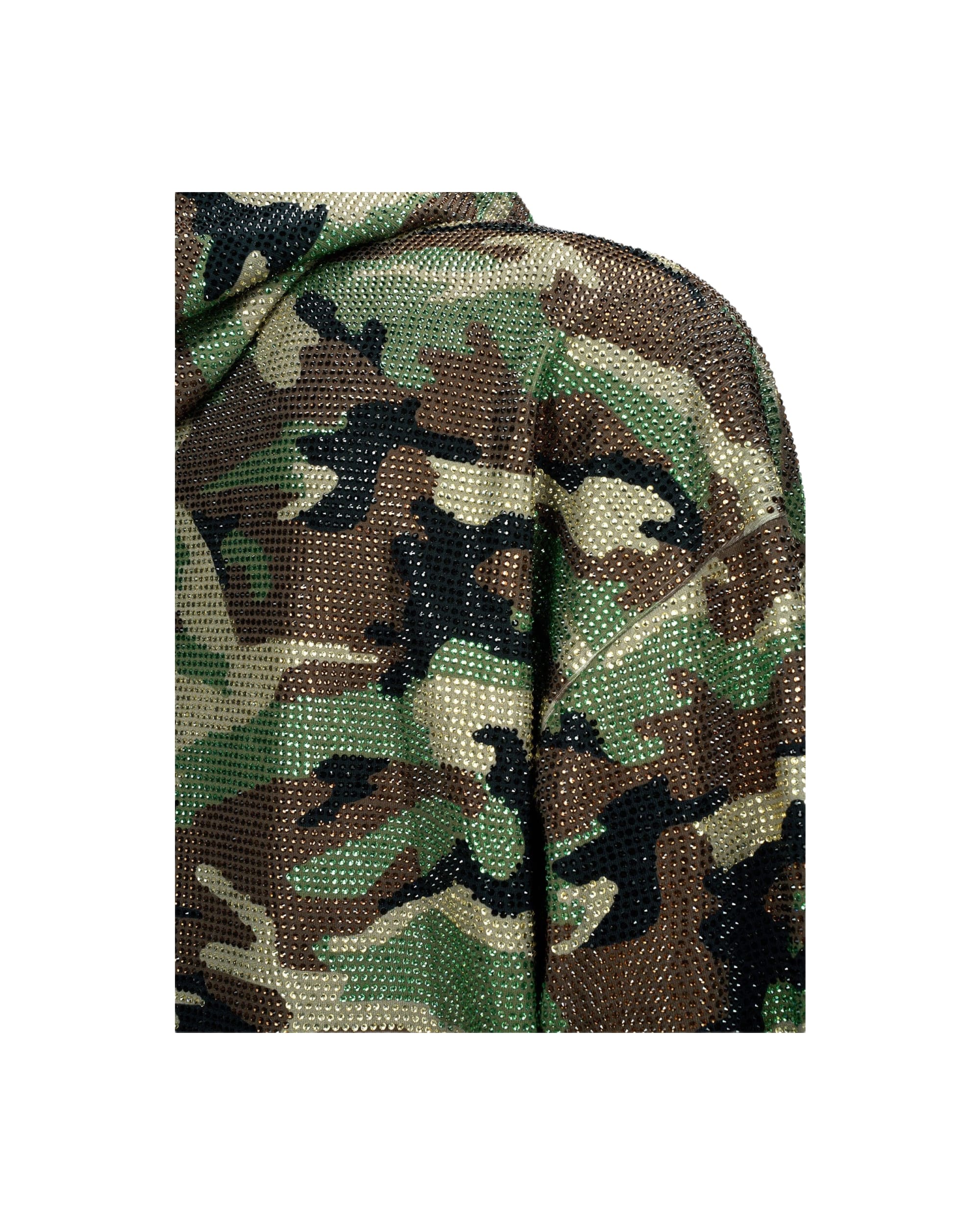 CAMO RHINESTONE ZIP HOODIE - Image 2