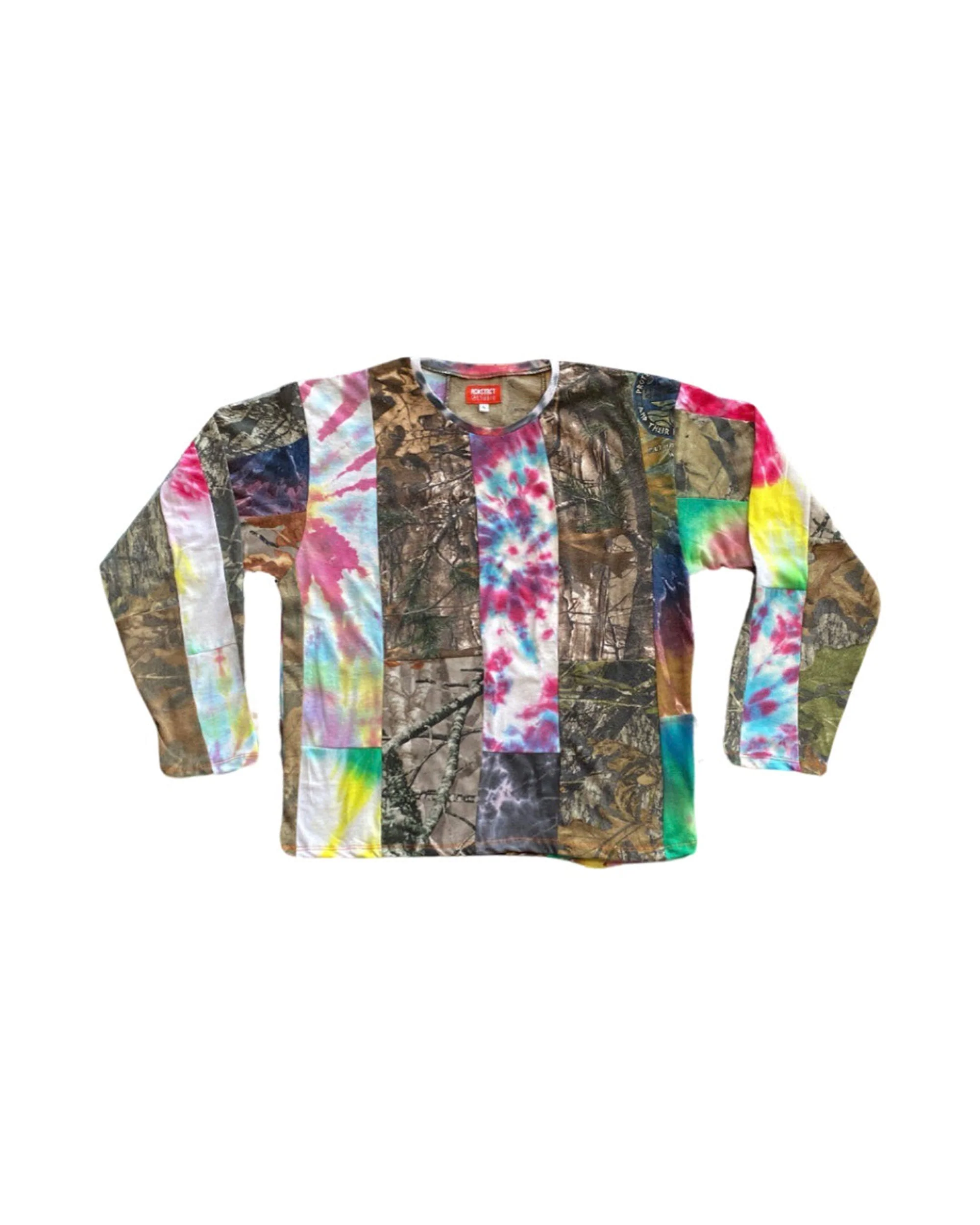 Camo+Tie-Dye Mix Panel Long Sleeve