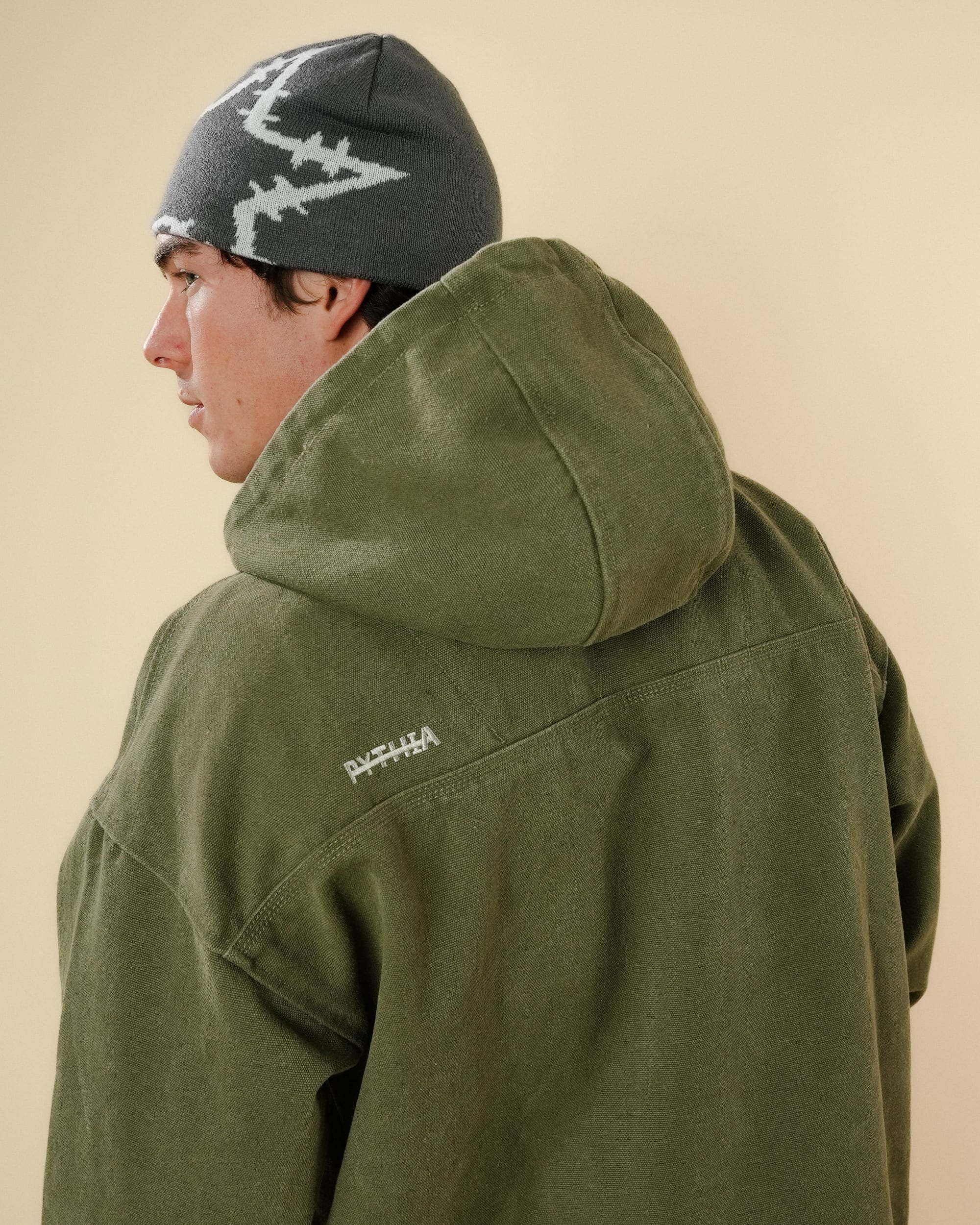 CANVAS WORK JACKET - OLIVE - Image 4