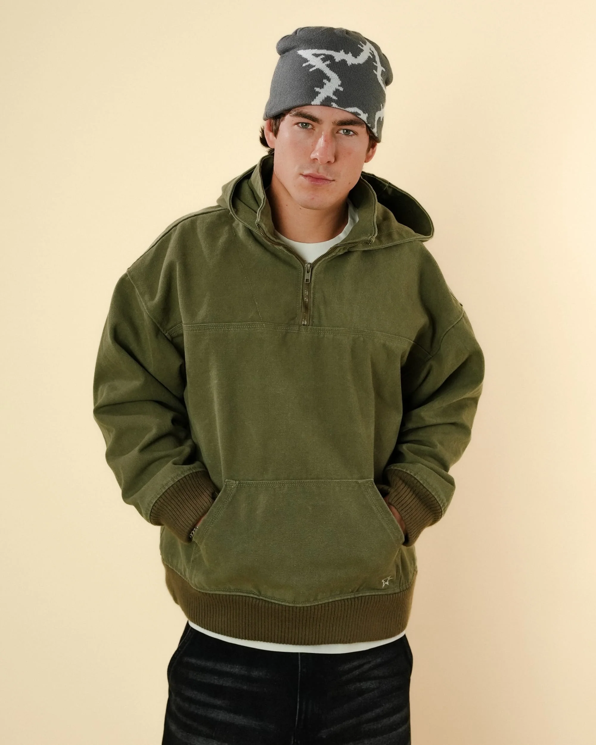 CANVAS WORK JACKET - OLIVE - Image 5