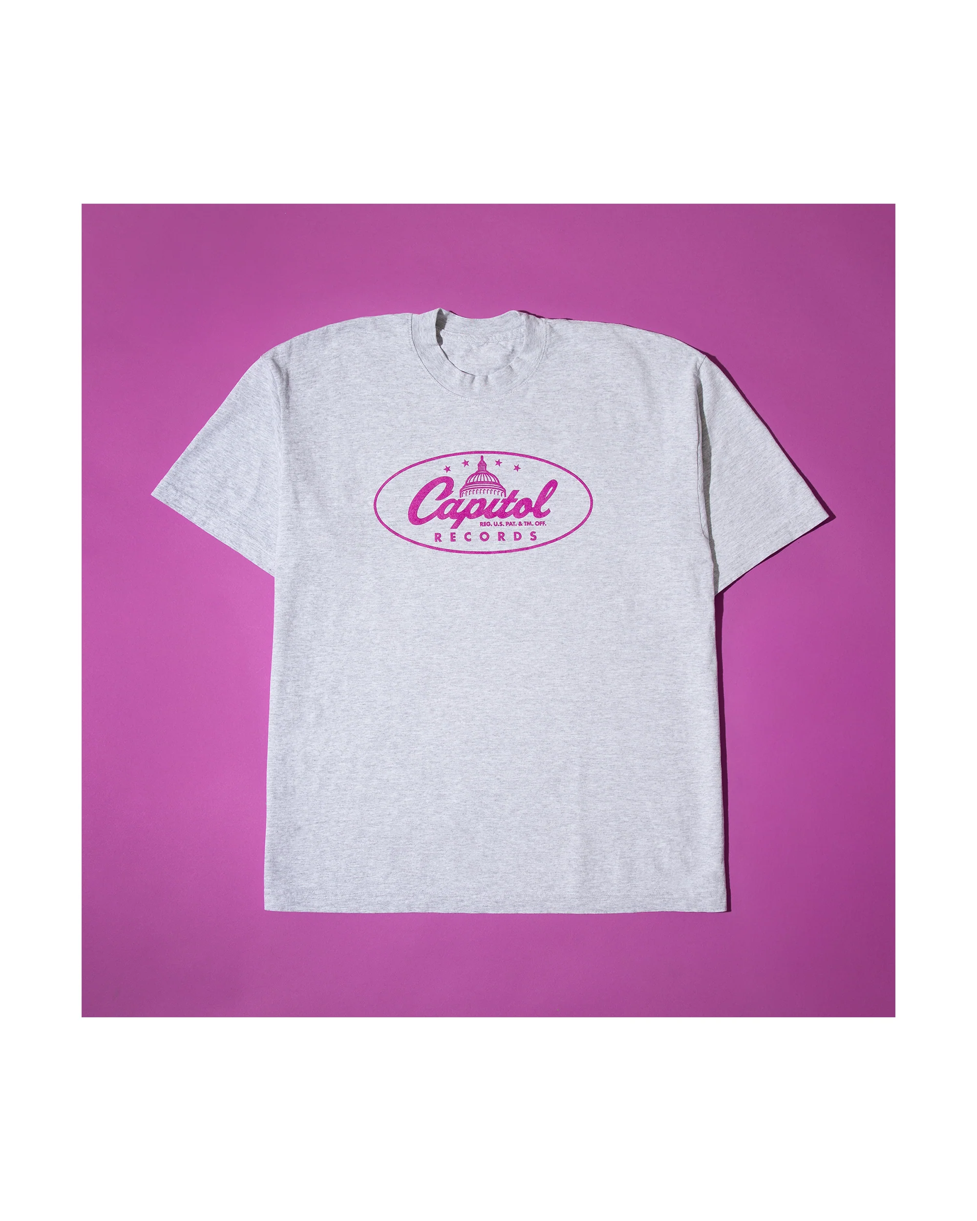 Capitol Records Heather Grey & Orchid T-Shirt - Image 3