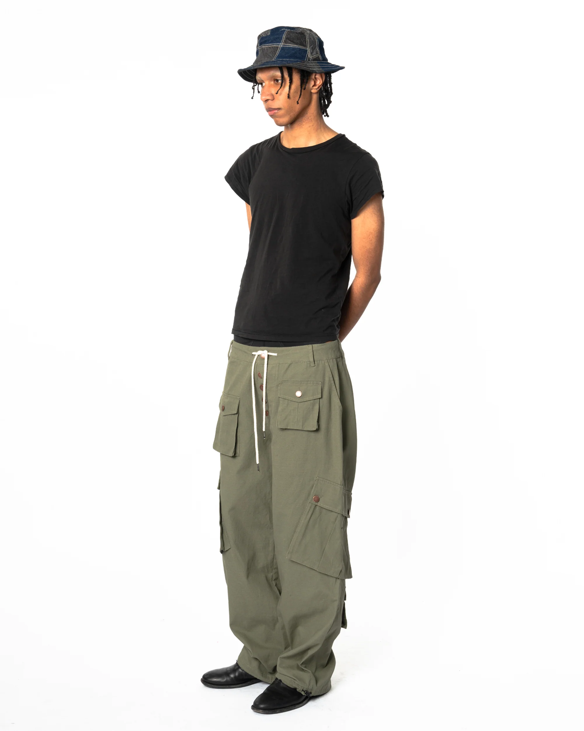 Cargo Pants - Calf Pockets - Olive Green - Image 4