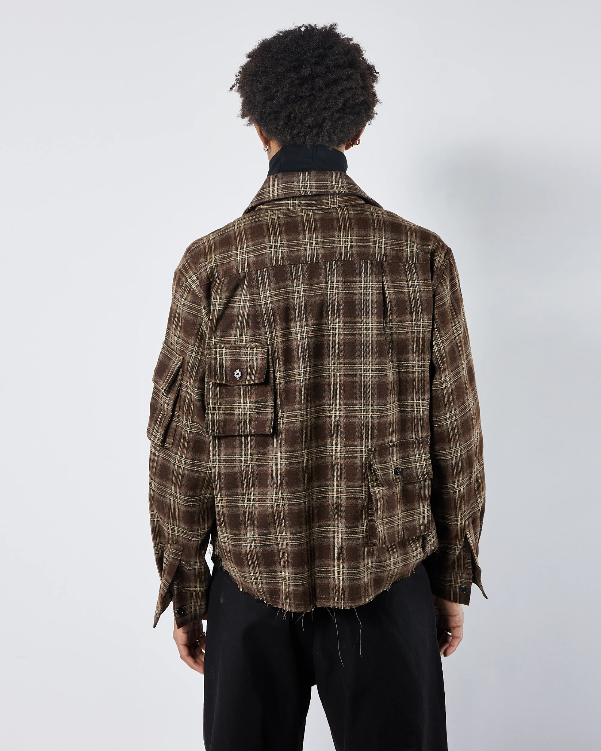 Cargo Shirt- BROWN FLANNEL - Image 2