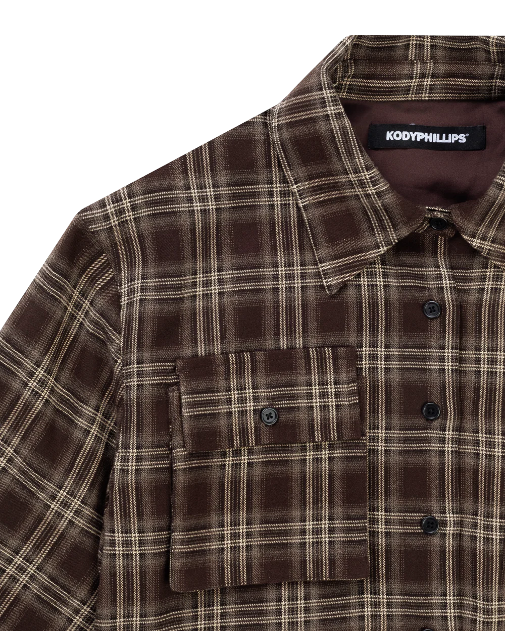 Cargo Shirt- BROWN FLANNEL - Image 6