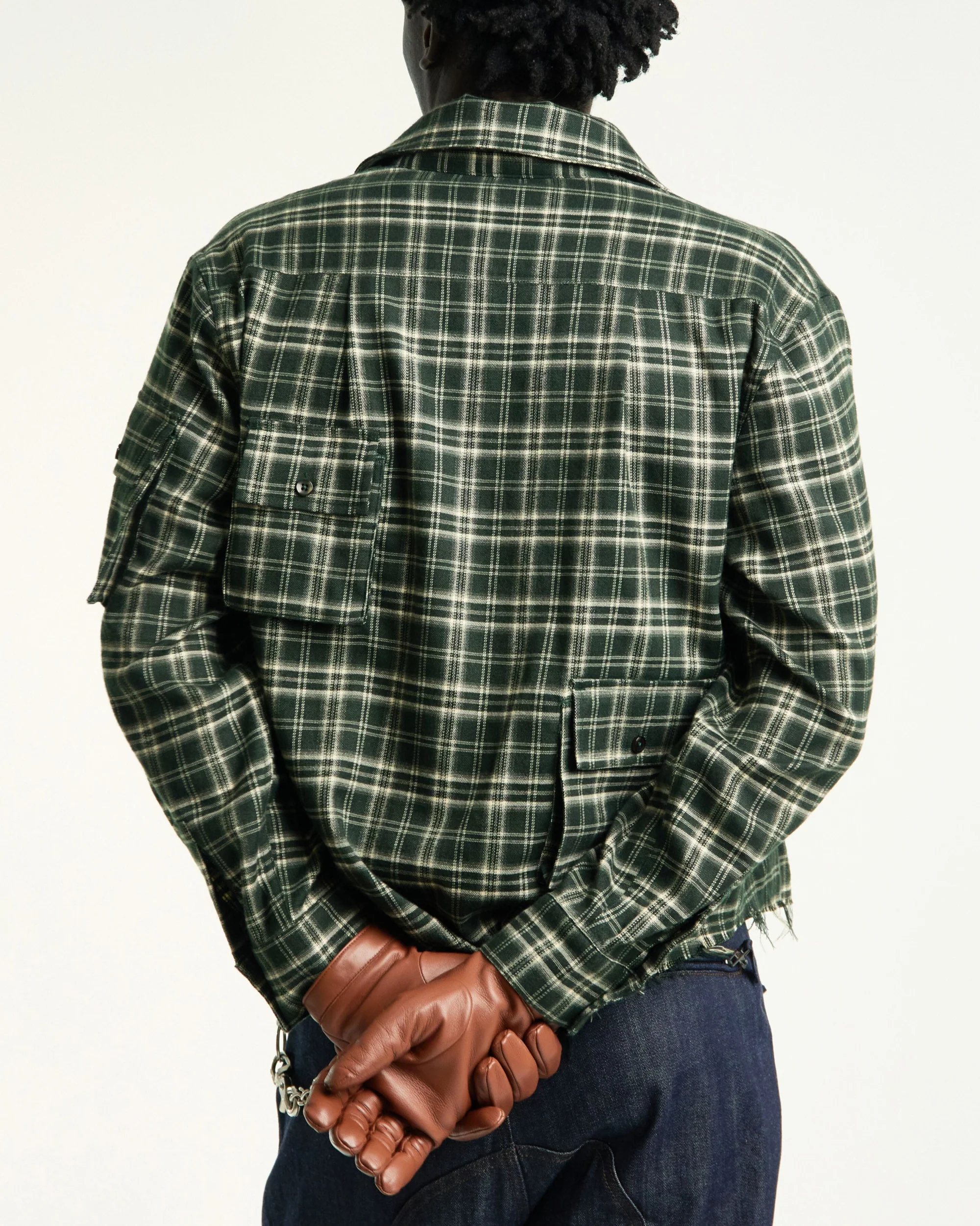 Cargo Shirt- GREEN FLANNEL - Image 5