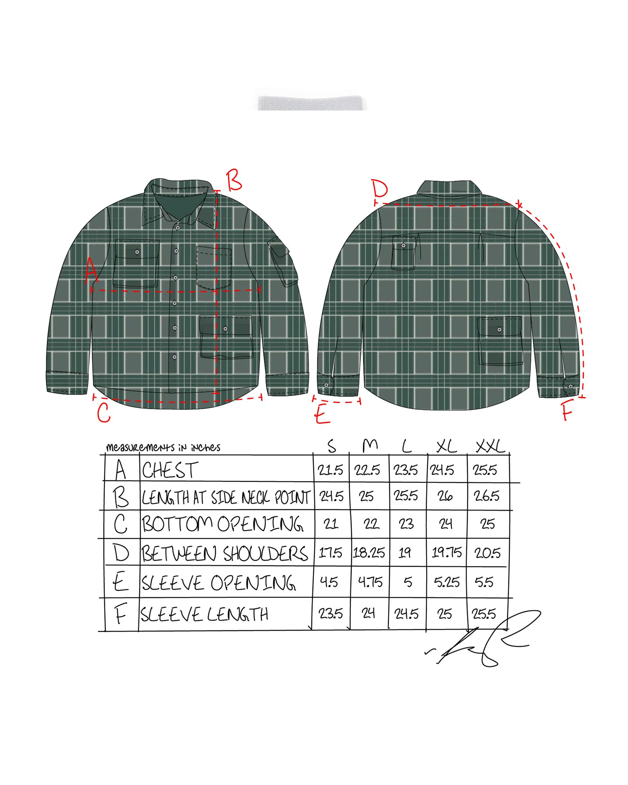 Cargo Shirt- GREEN FLANNEL - Image 8