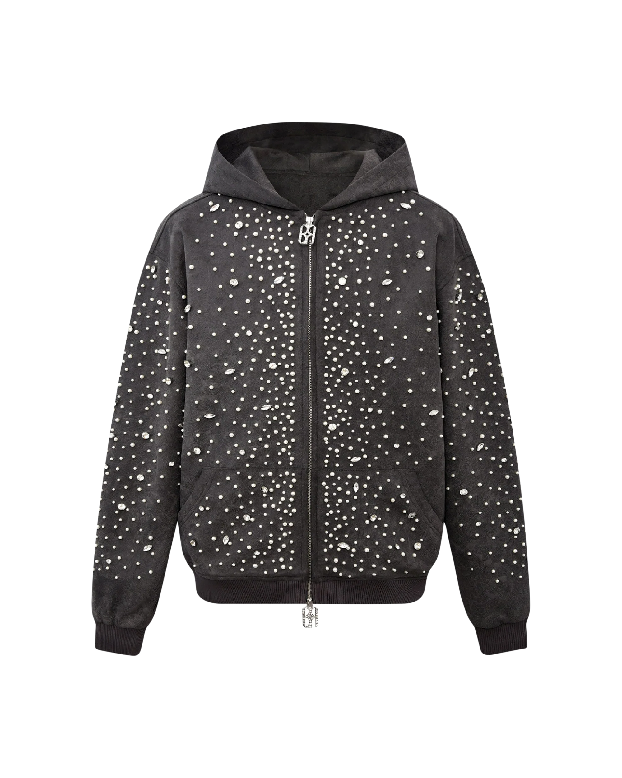 Cashew Blossom Pearl Zipper Hoodie