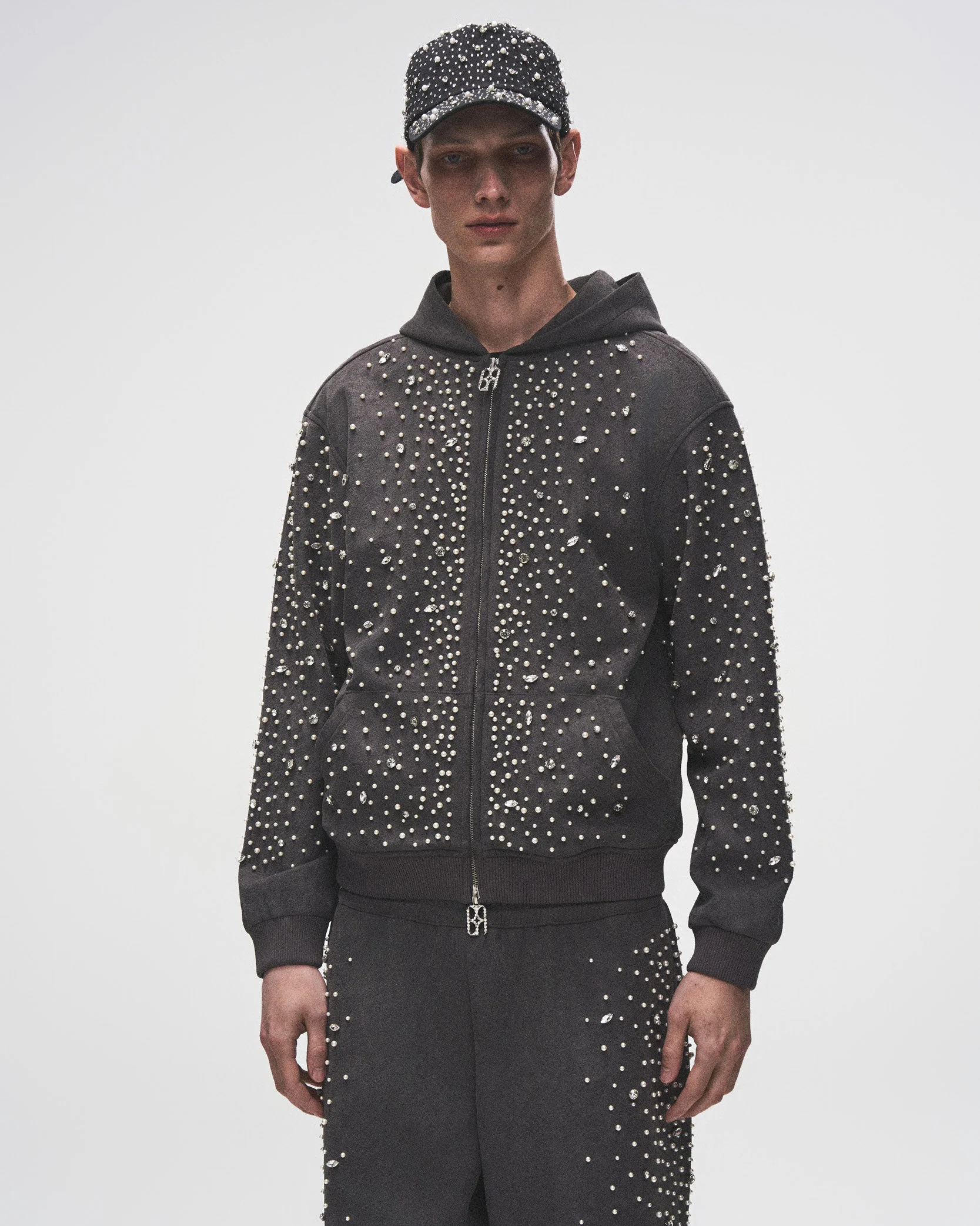 Cashew Blossom Pearl Zipper Hoodie - Image 3