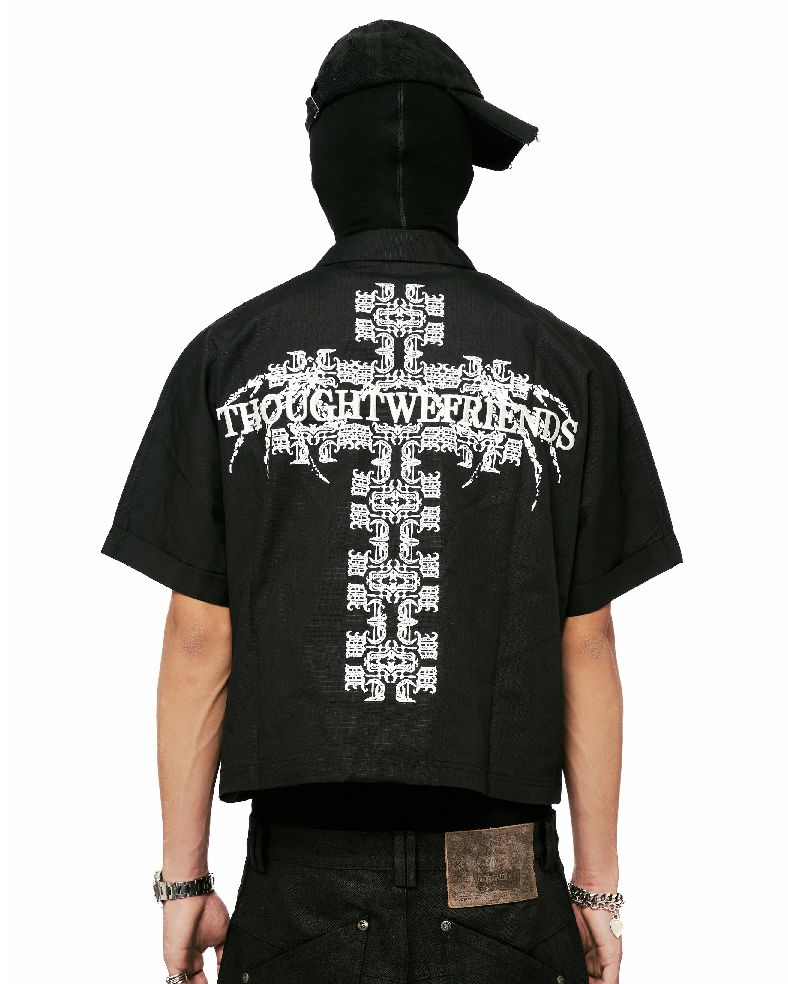 Cassian Embroidered Work Shirt in Black - Image 12