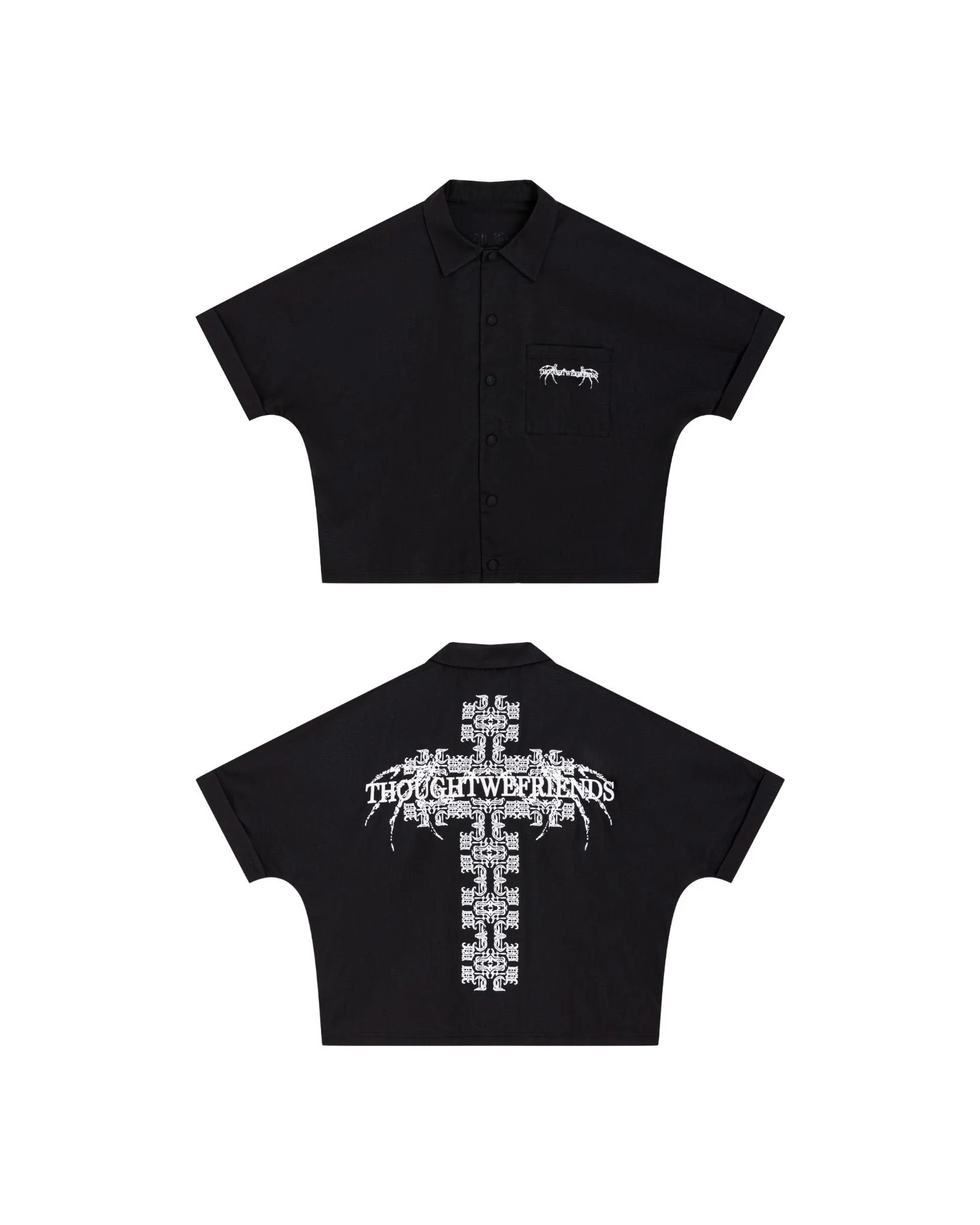 Cassian Embroidered Work Shirt in Black - Image 17