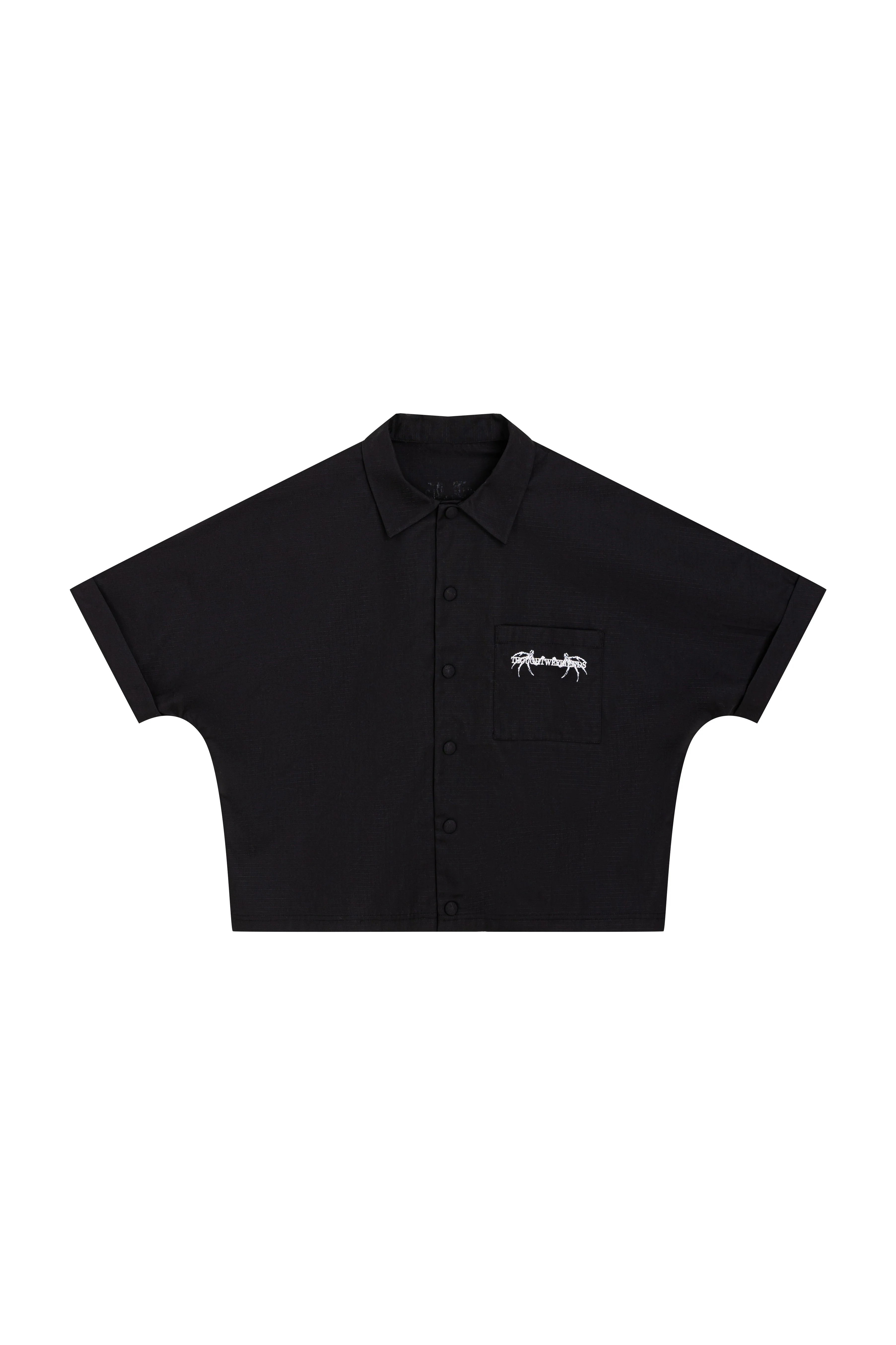 Cassian Embroidered Work Shirt in Black - Image 9