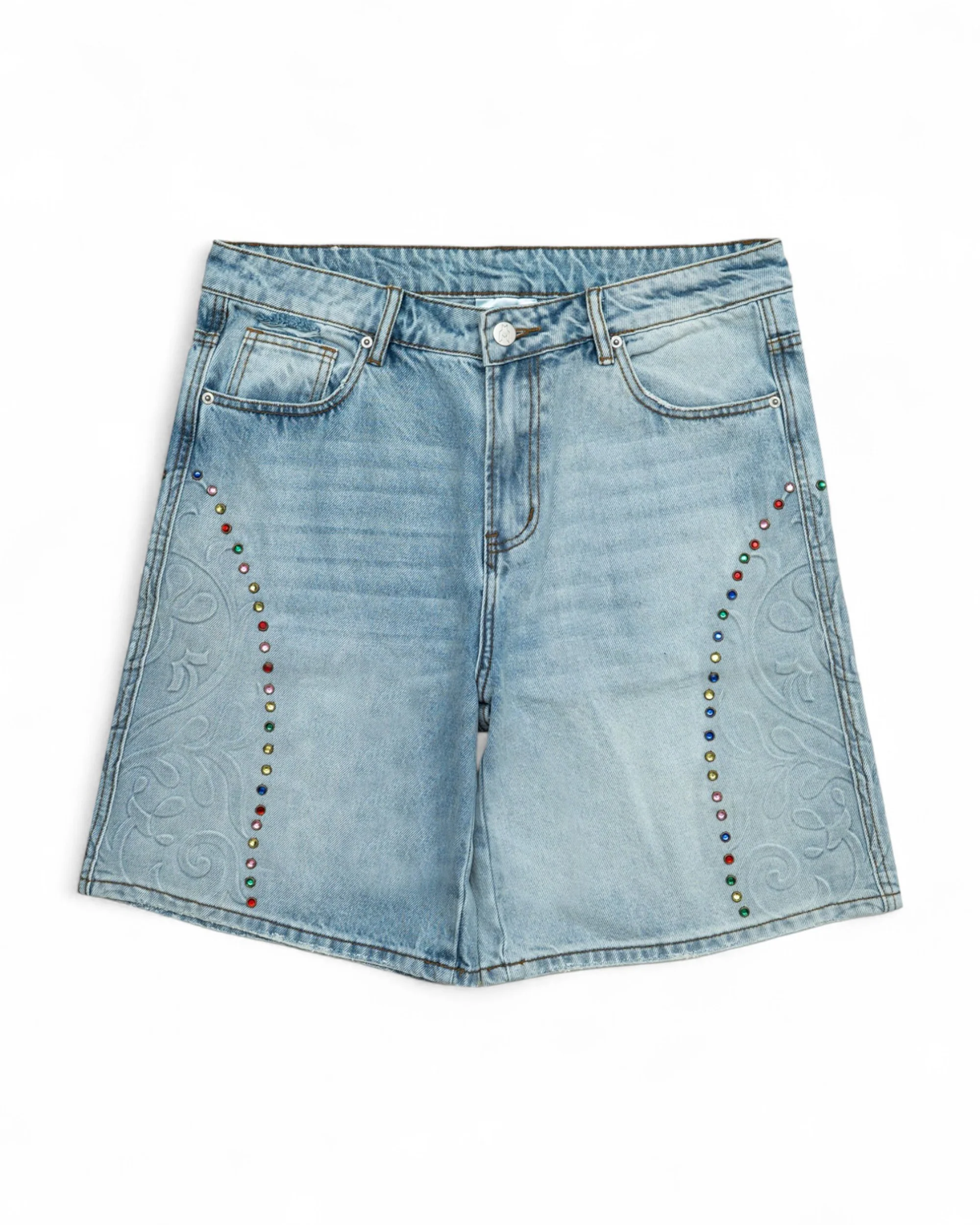 Cathedral Denim Shorts - Washed Blue