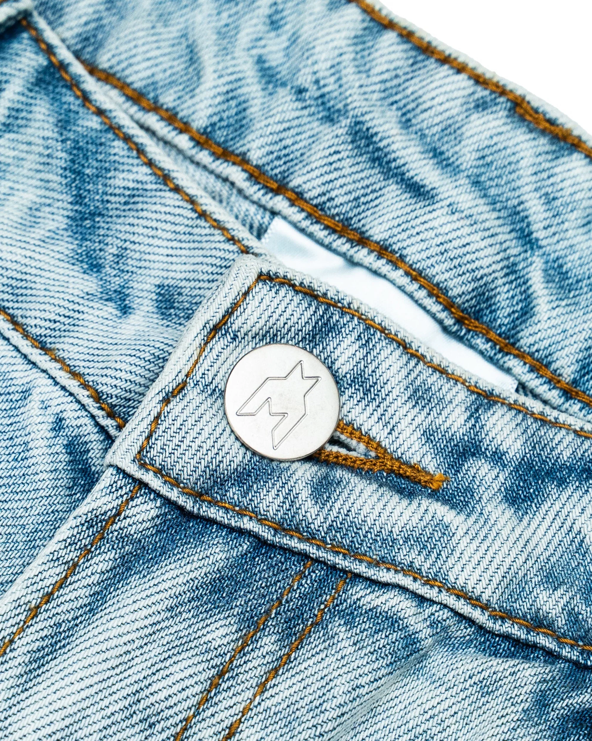 Cathedral Denim Shorts - Washed Blue - Image 3