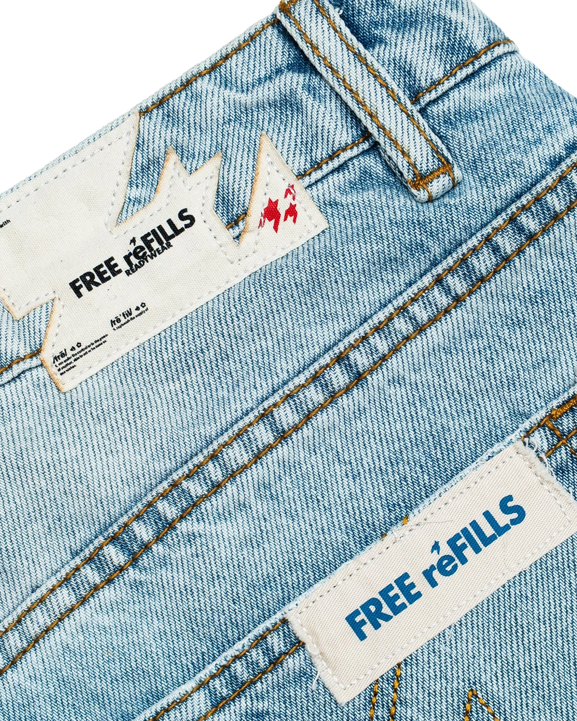 Cathedral Denim Shorts - Washed Blue - Image 4