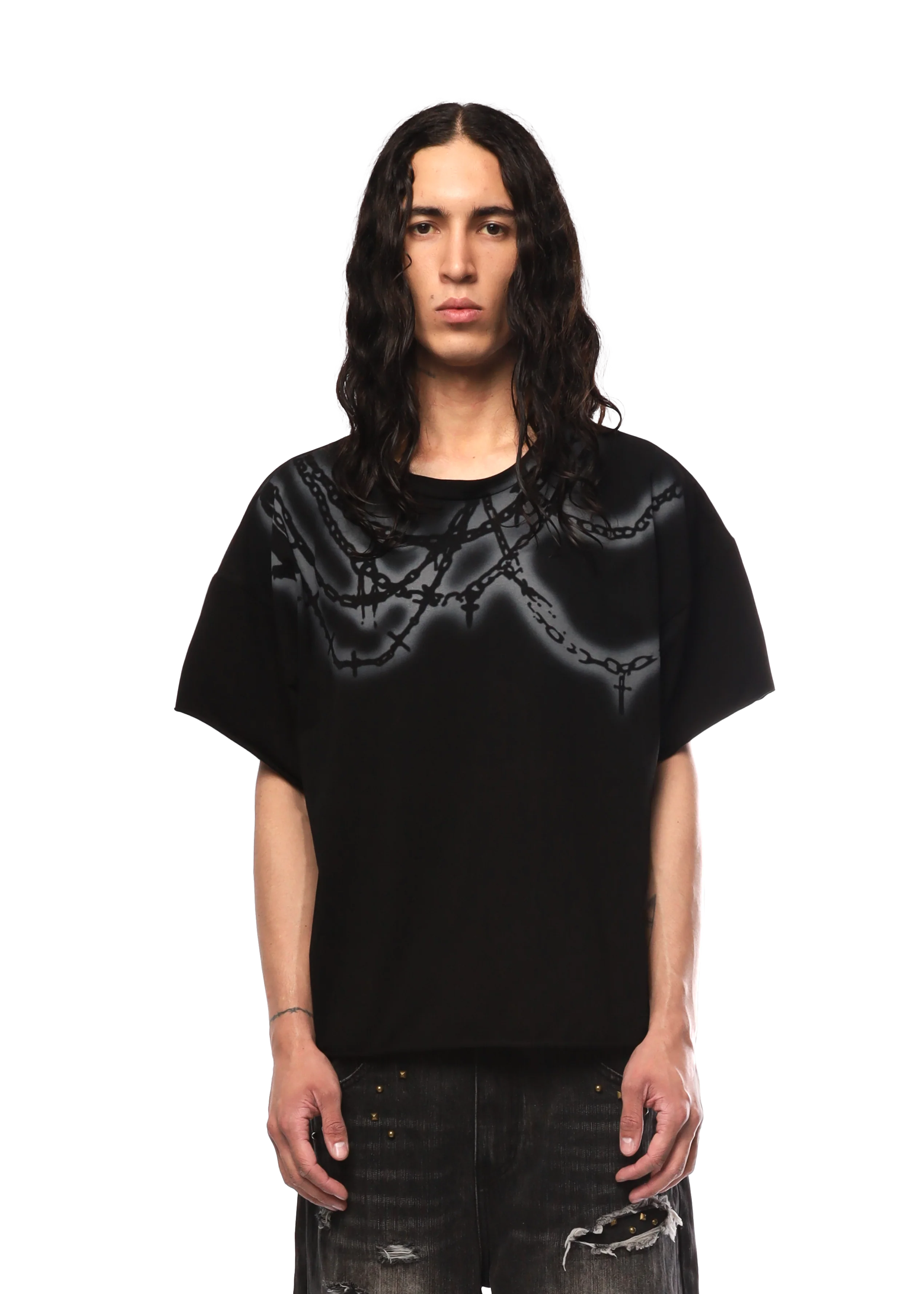 CHAINS TEE in BLACK - Image 4