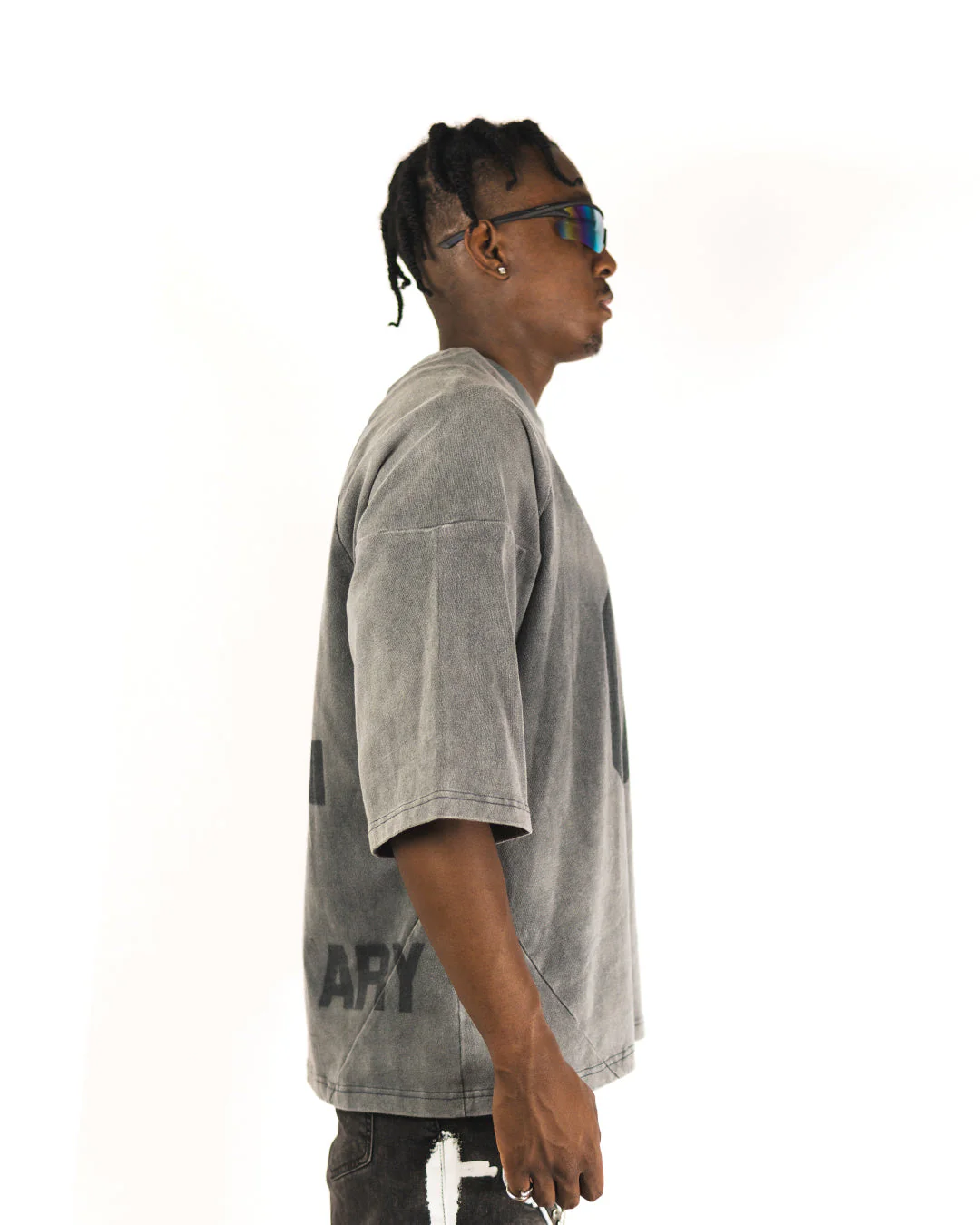 "CHARCOAL BLACK" PANELED OVERSIZED JERSEY - Image 4