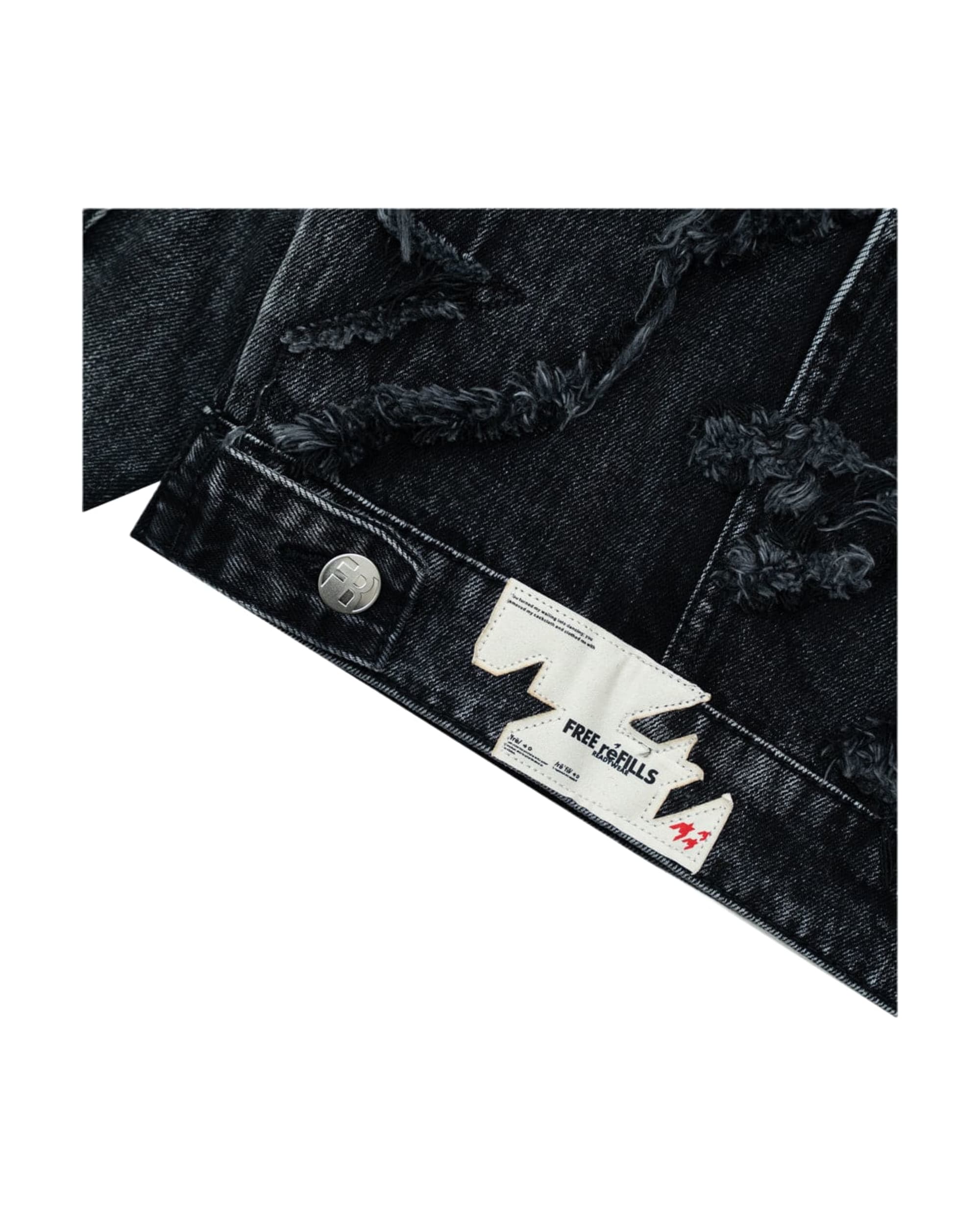 Checks Distressed Jacket - Black - Image 3