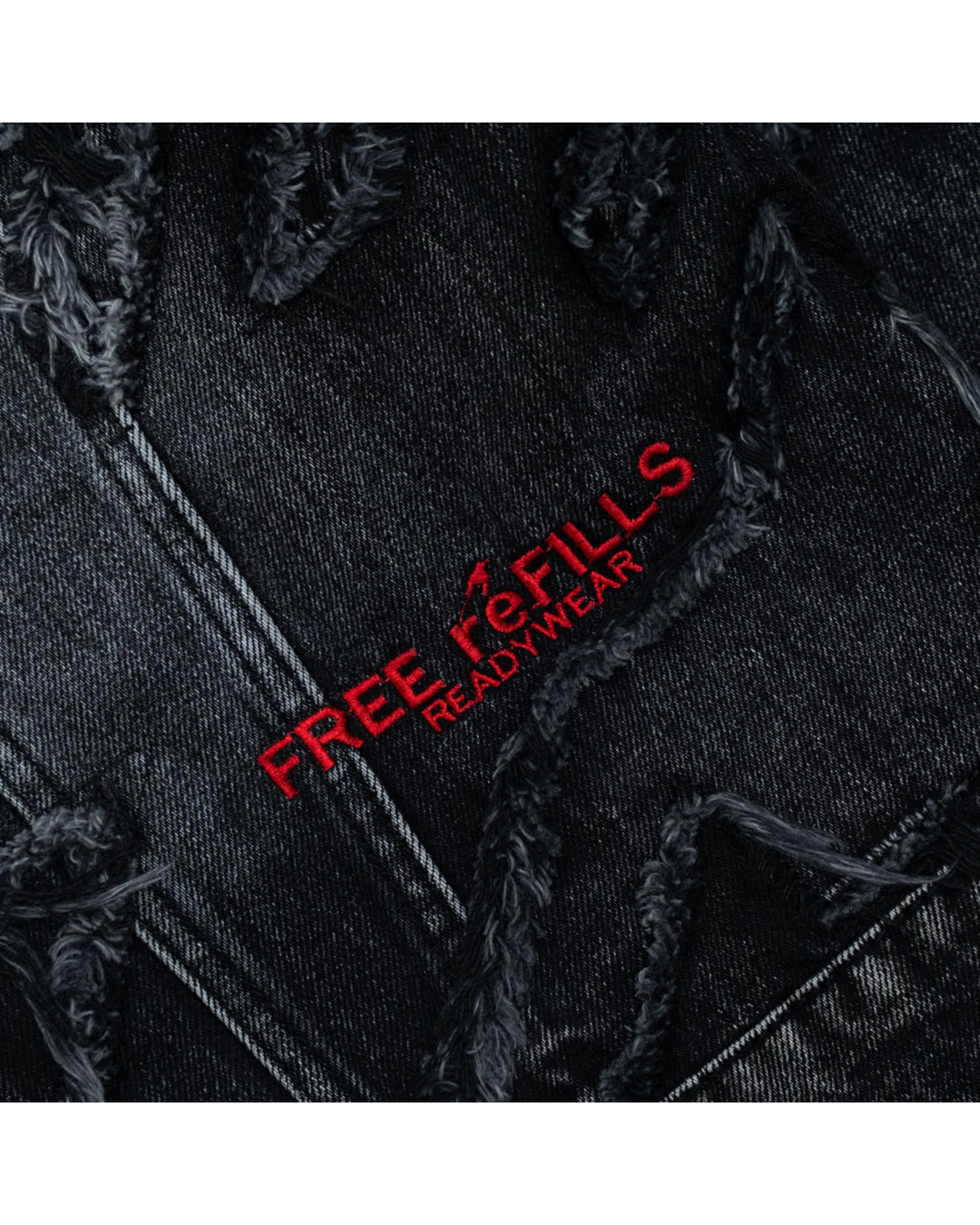 Checks Distressed Jacket - Black - Image 4