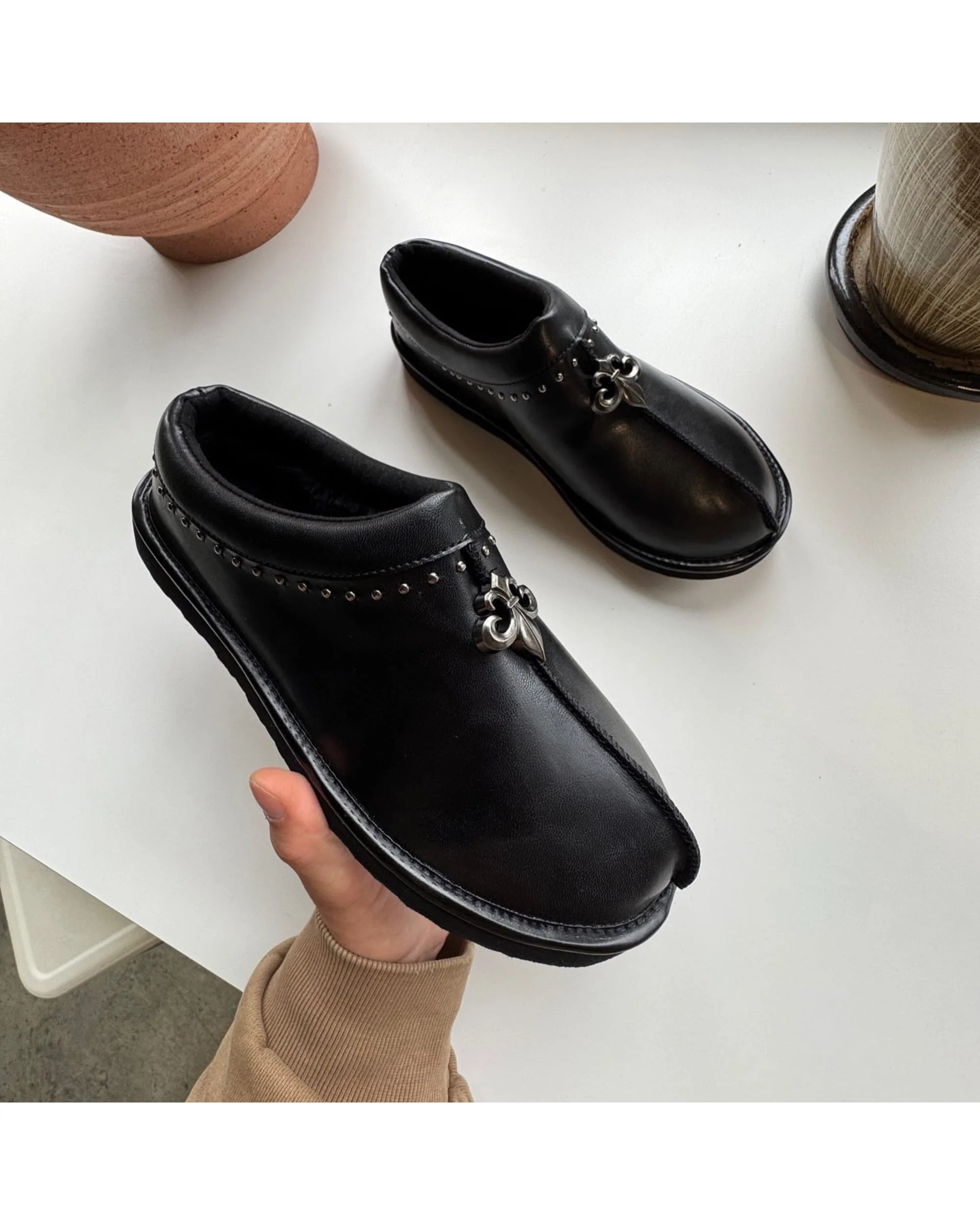 Chrome Fleur Mules - Image 5