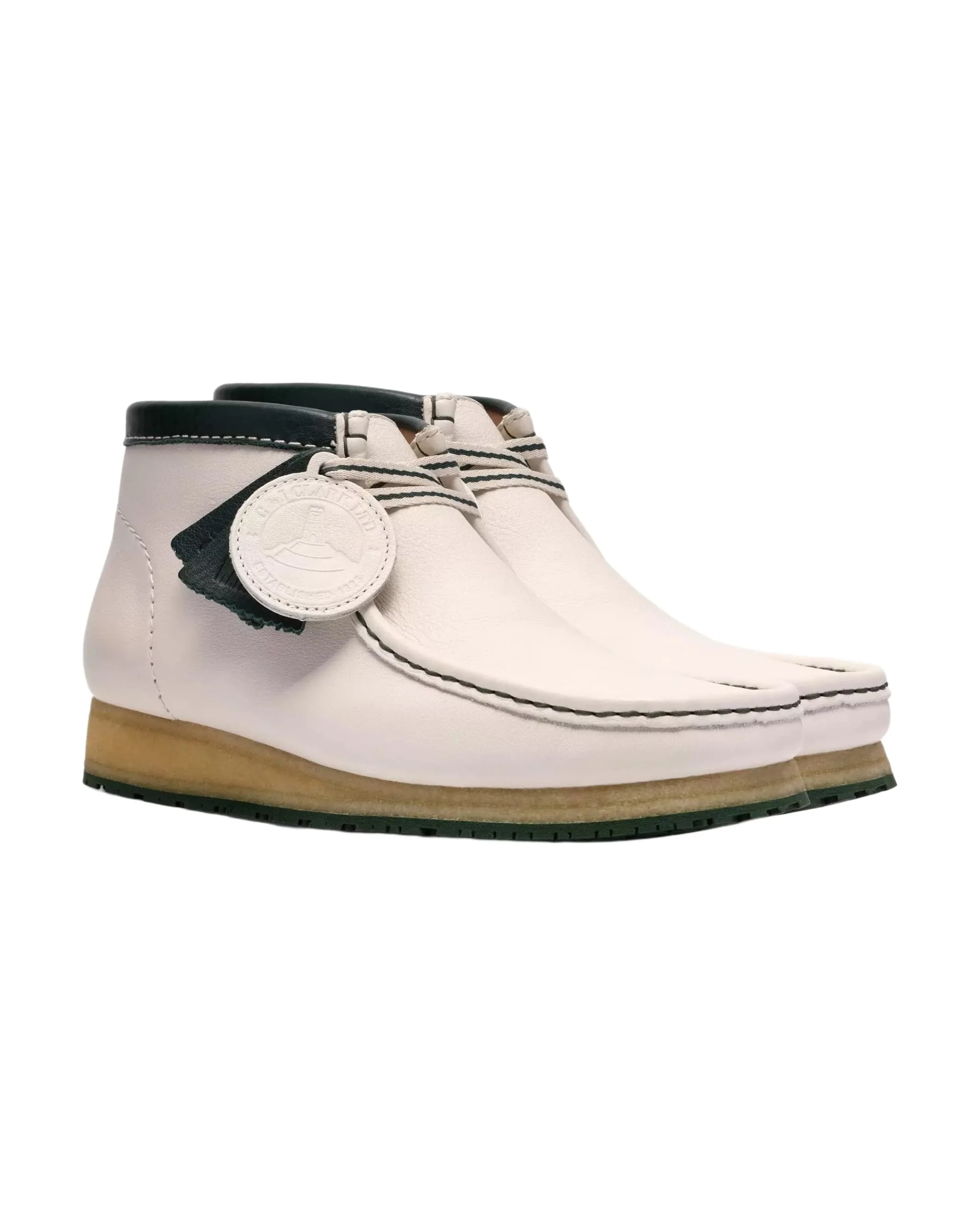 Clarks Wallabee Boot RB - White Leather - Image 4