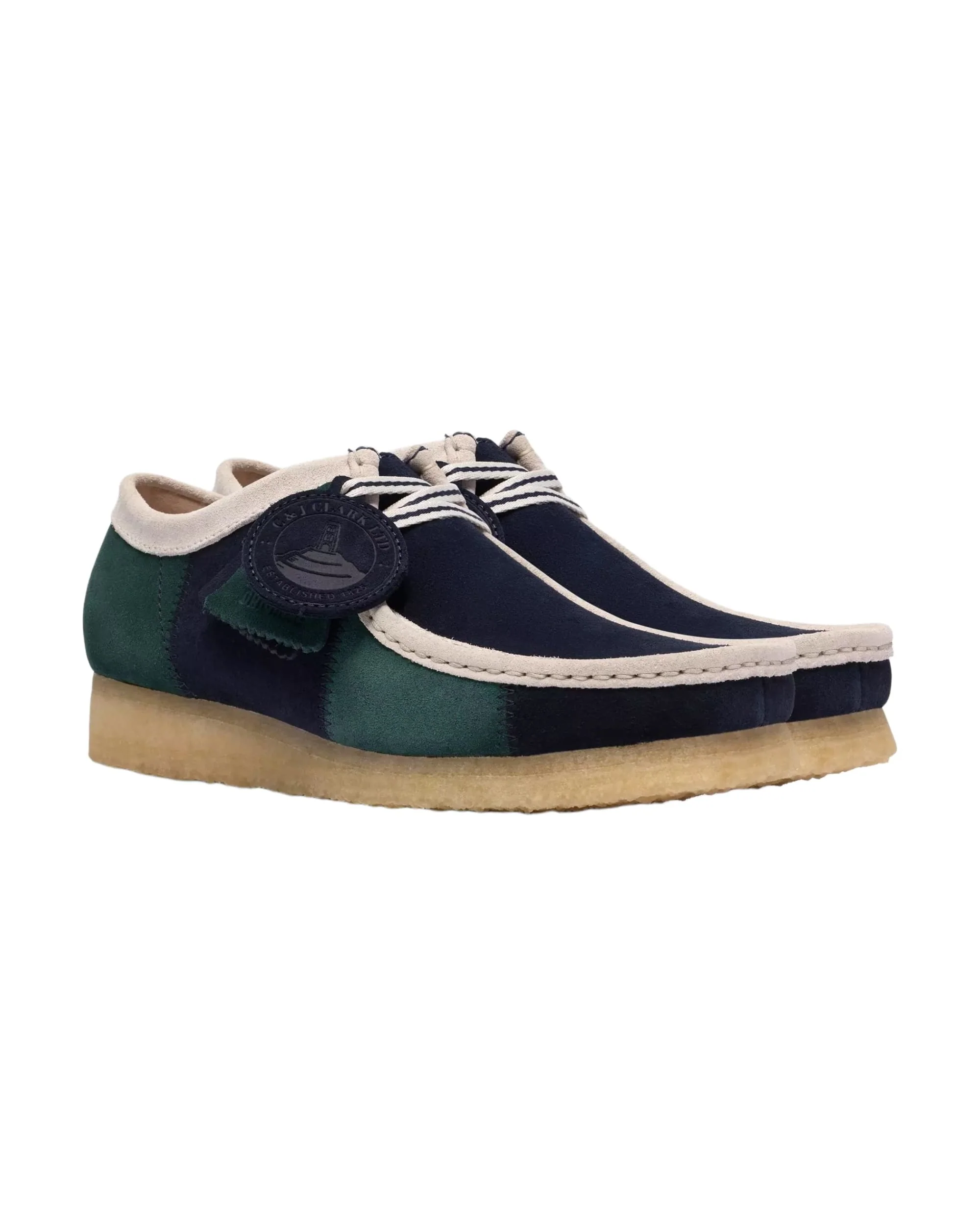 Clarks Wallabee - Blue/Green Stripe - Image 3
