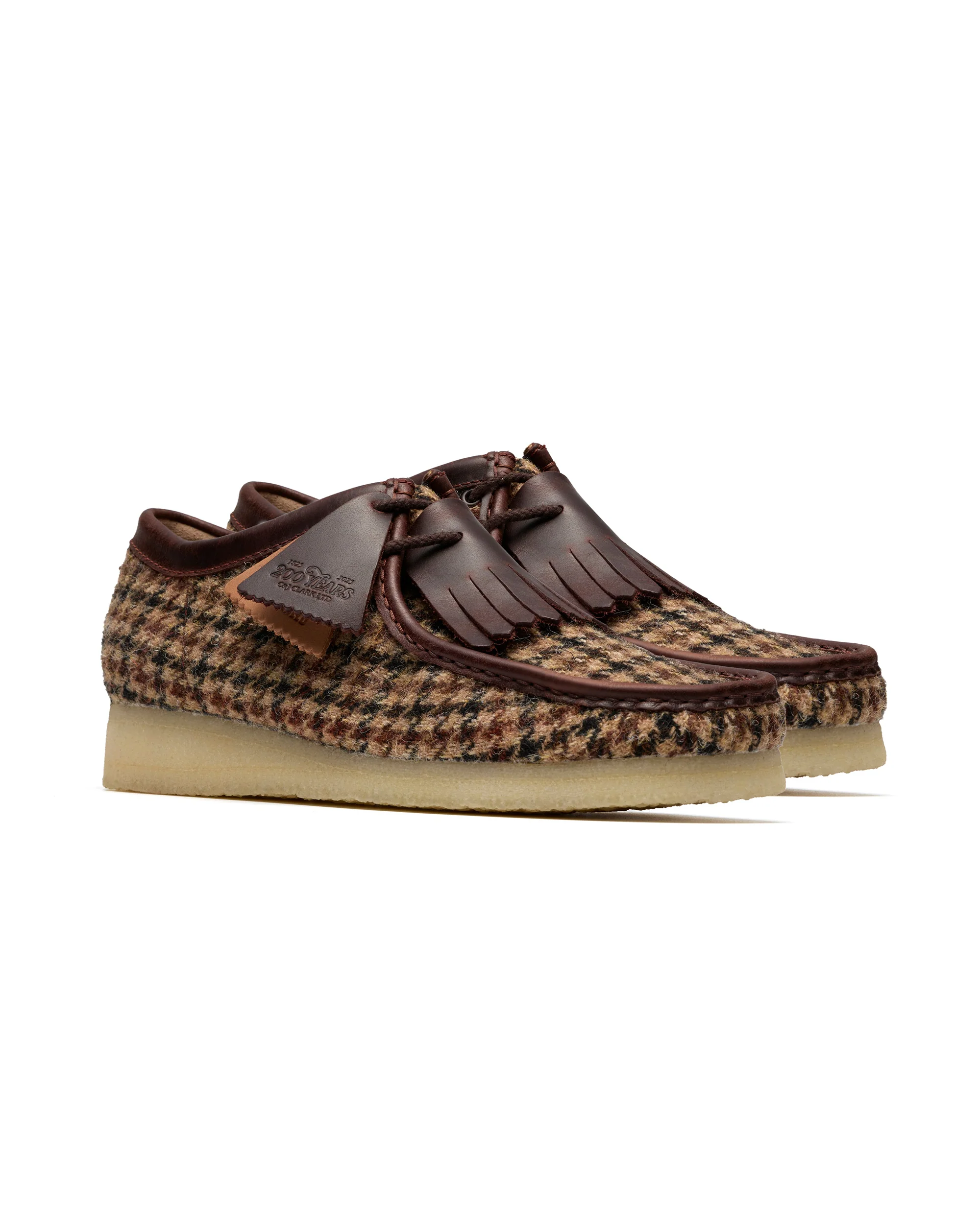 CLARKS WALLABEE HARRIS TWEED PACK - BROWN - Image 4