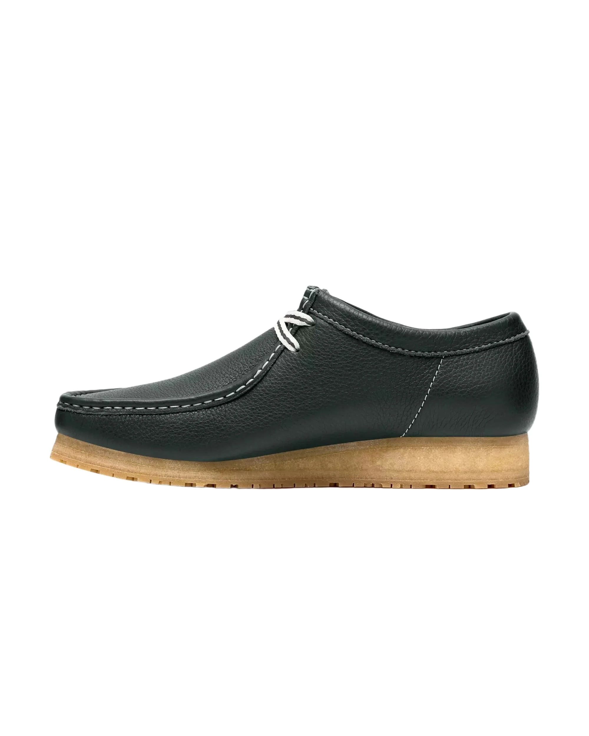 Clarks Wallabee RB - Dark Green Leather - Image 2