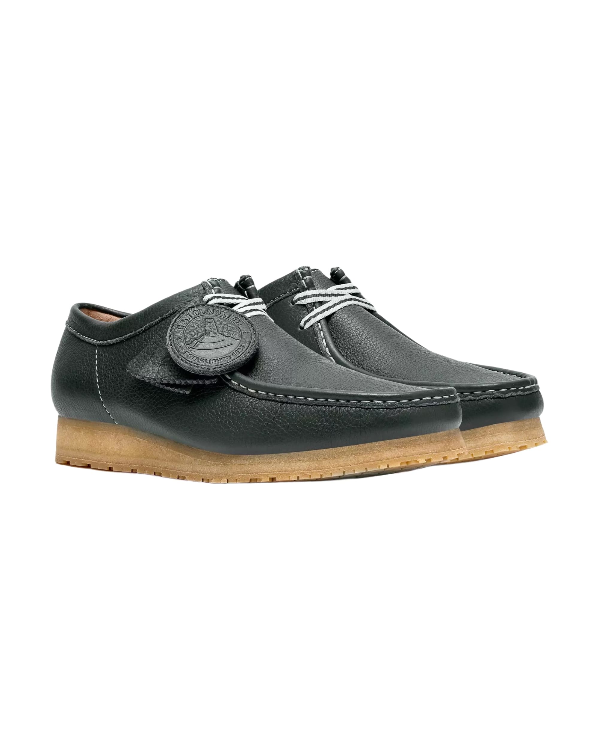 Clarks Wallabee RB - Dark Green Leather - Image 4