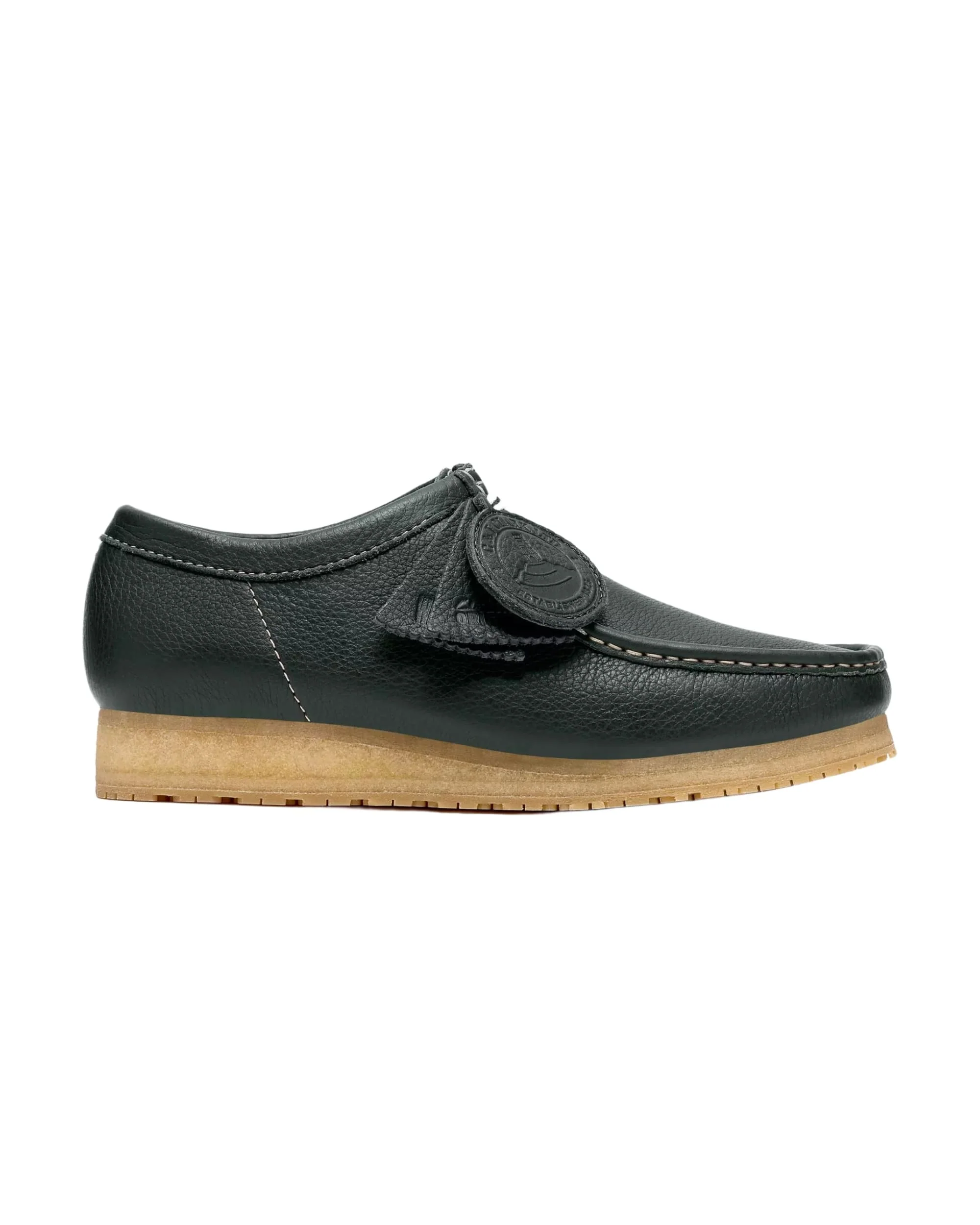 Clarks Wallabee RB - Dark Green Leather - Image 5