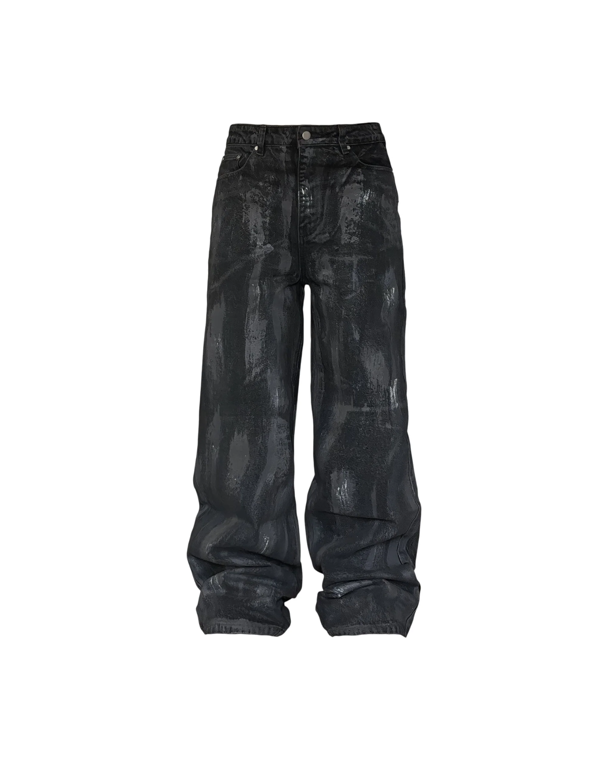 COATED DENIM - BLACK