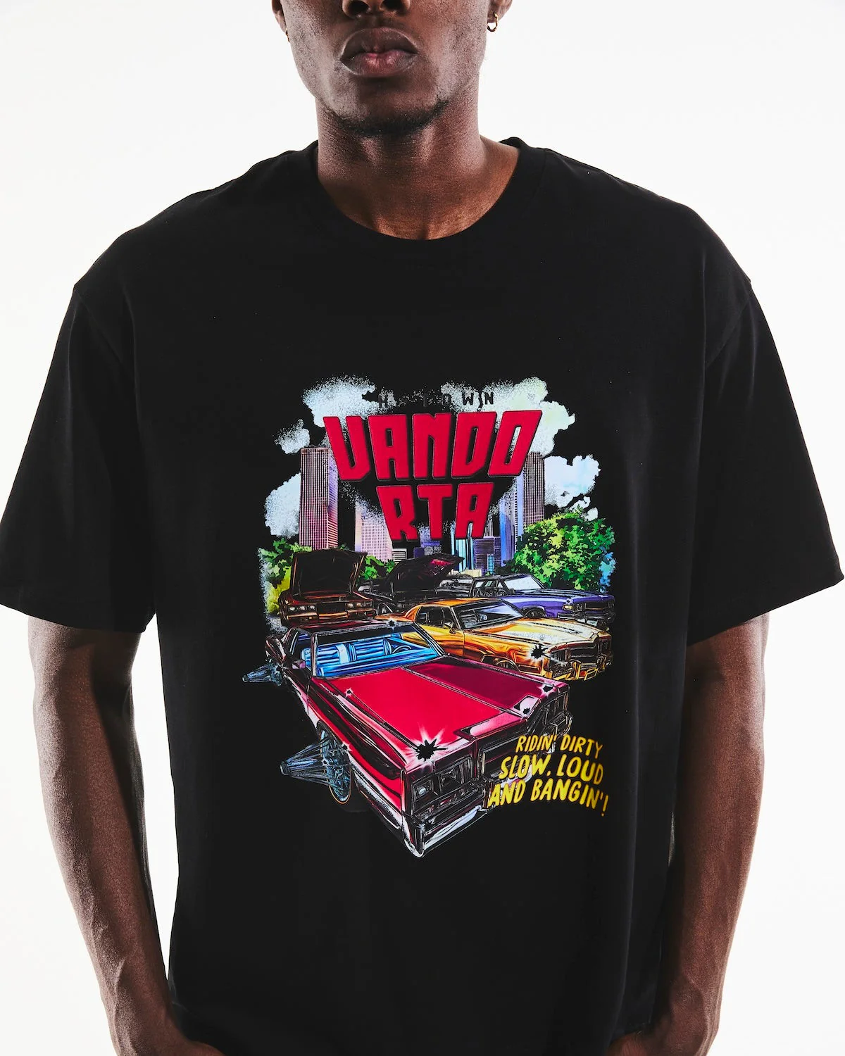 COLIN OVERSIZED SHORT SLEEVE TEE | BLACK SLAB CARS - Image 2