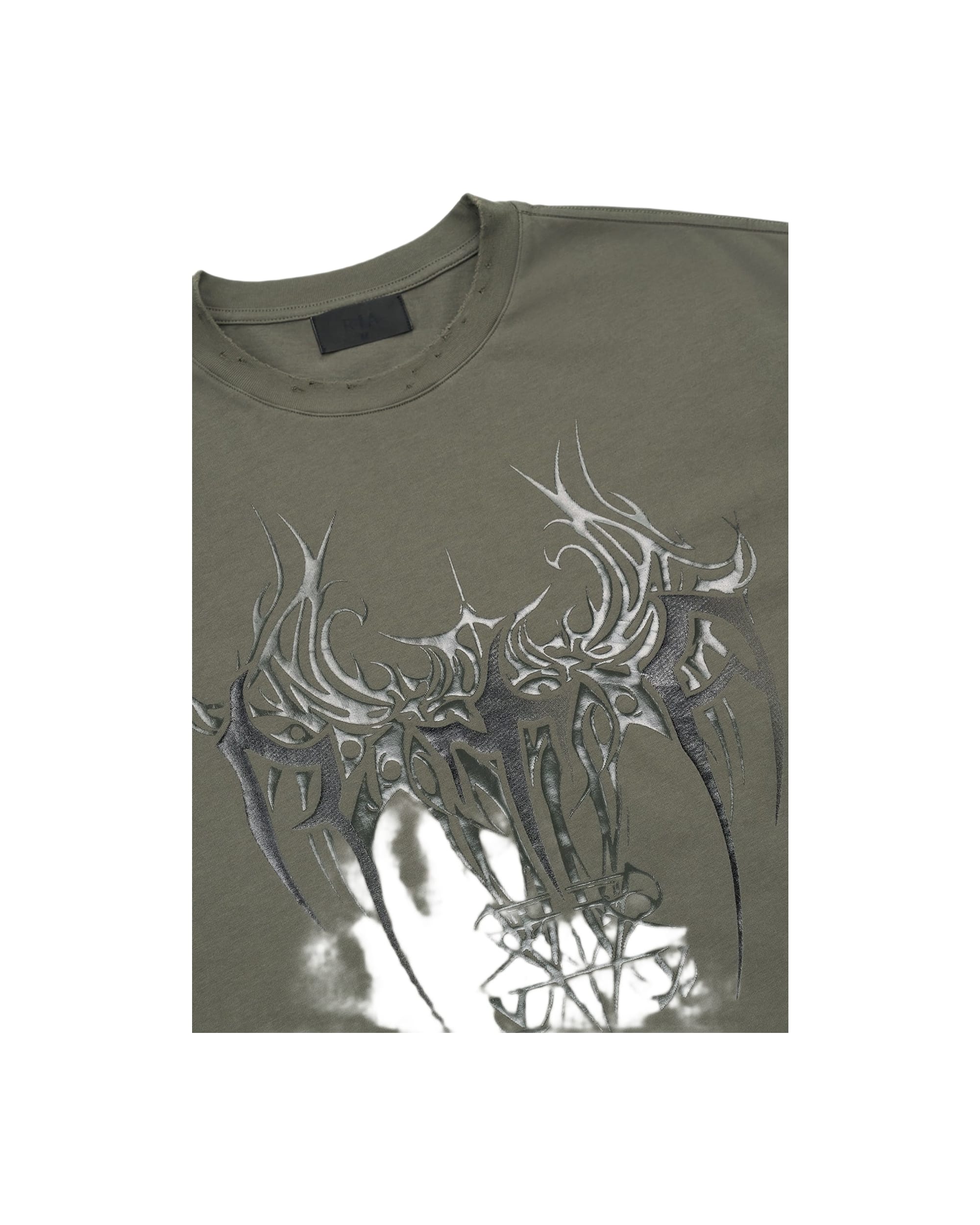 COLIN OVERSIZED SHORT SLEEVE TEE | OLIVE CYBER SIGILISM - Image 4
