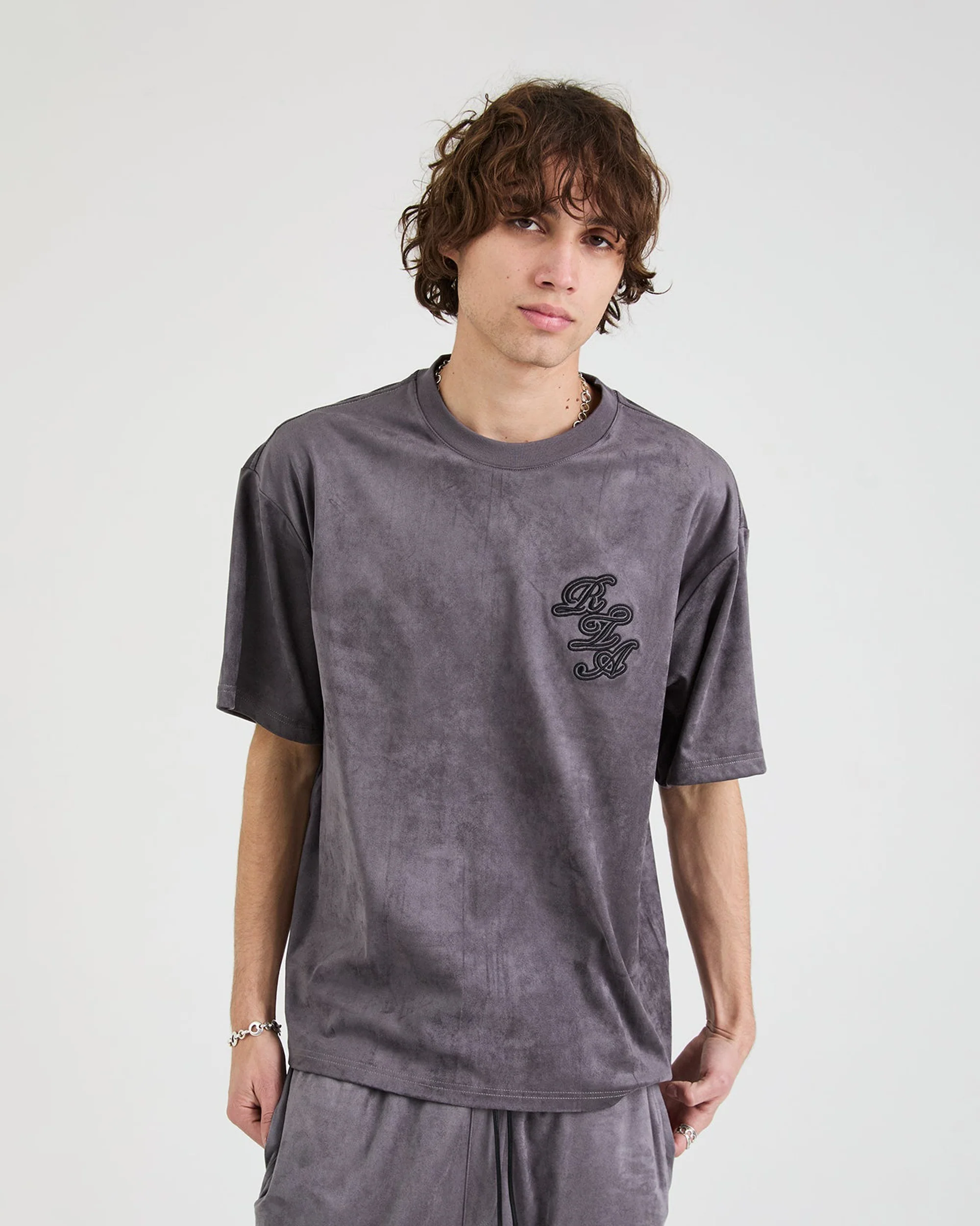 COLIN OVERSIZED SHORT SLEEVE TEE | STONE SCRIPT LOGO - Image 2