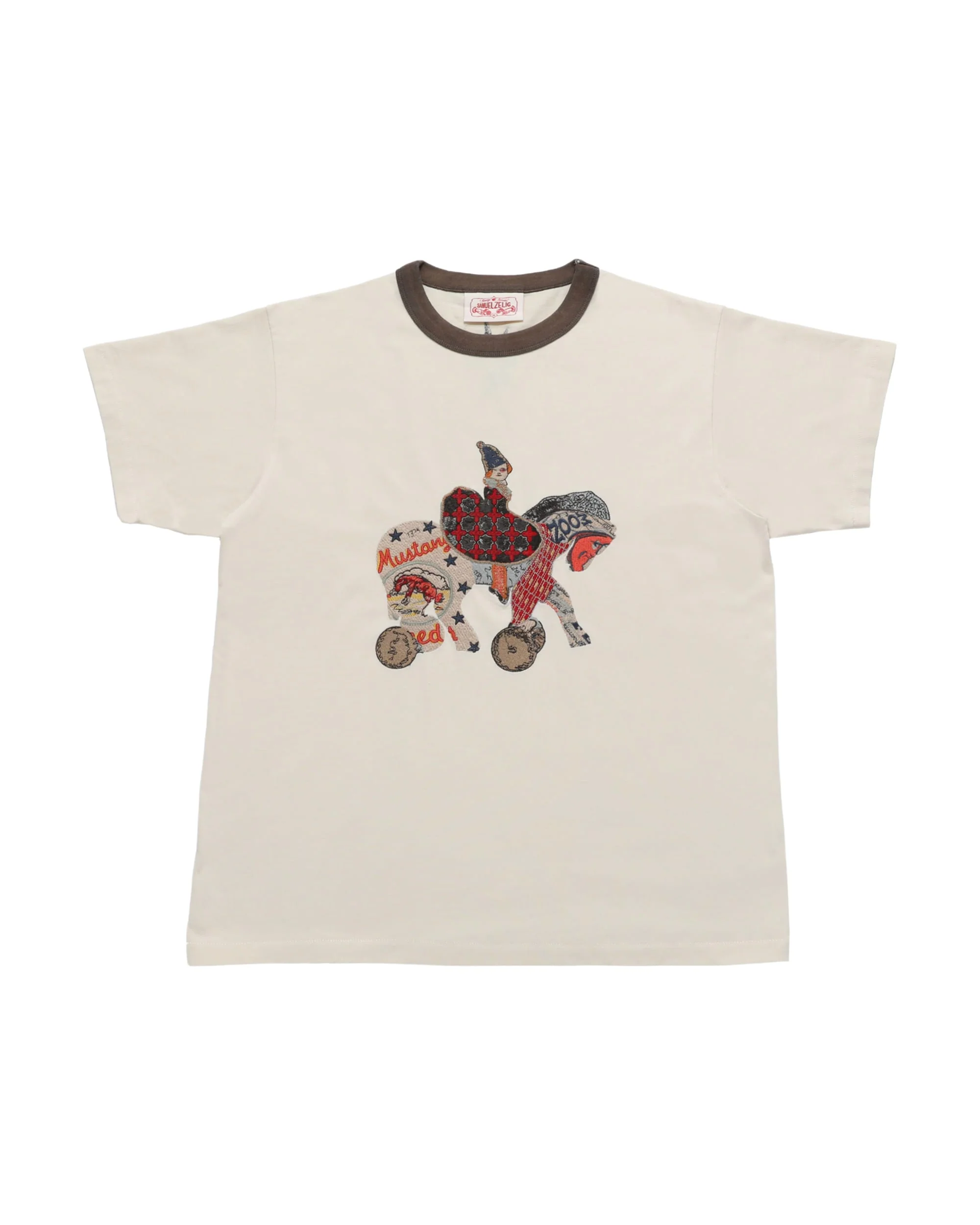 Collage Horse Tee - Charcoal Ringer