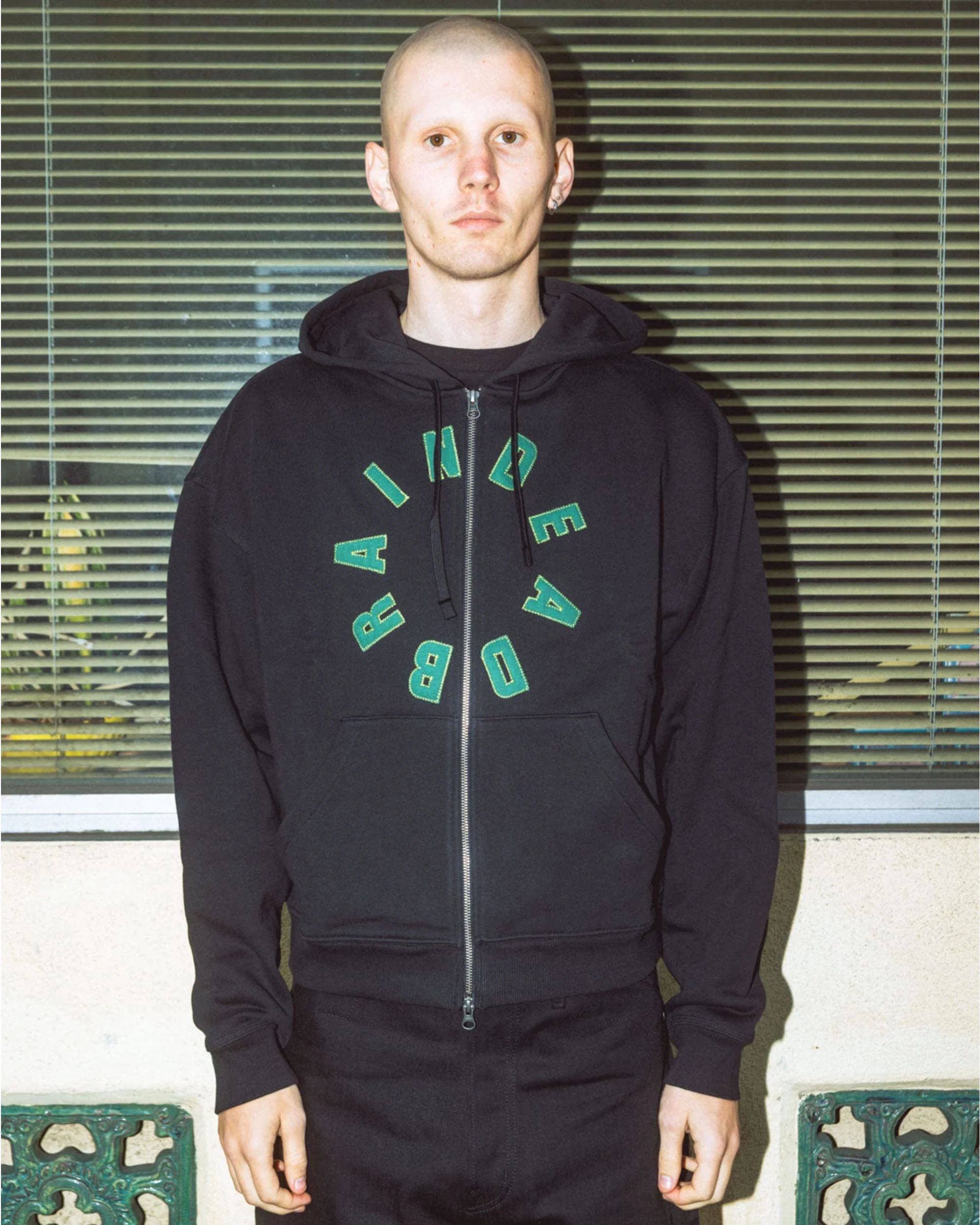 Collegiate Zip Up Hoodie - Black - Image 2