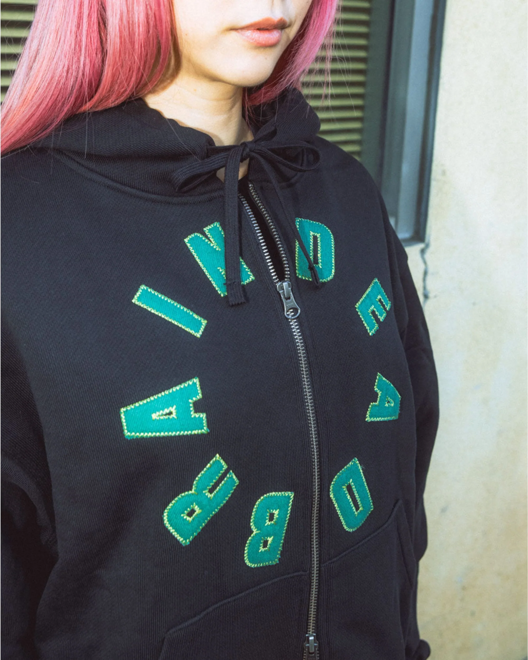 Collegiate Zip Up Hoodie - Black - Image 5