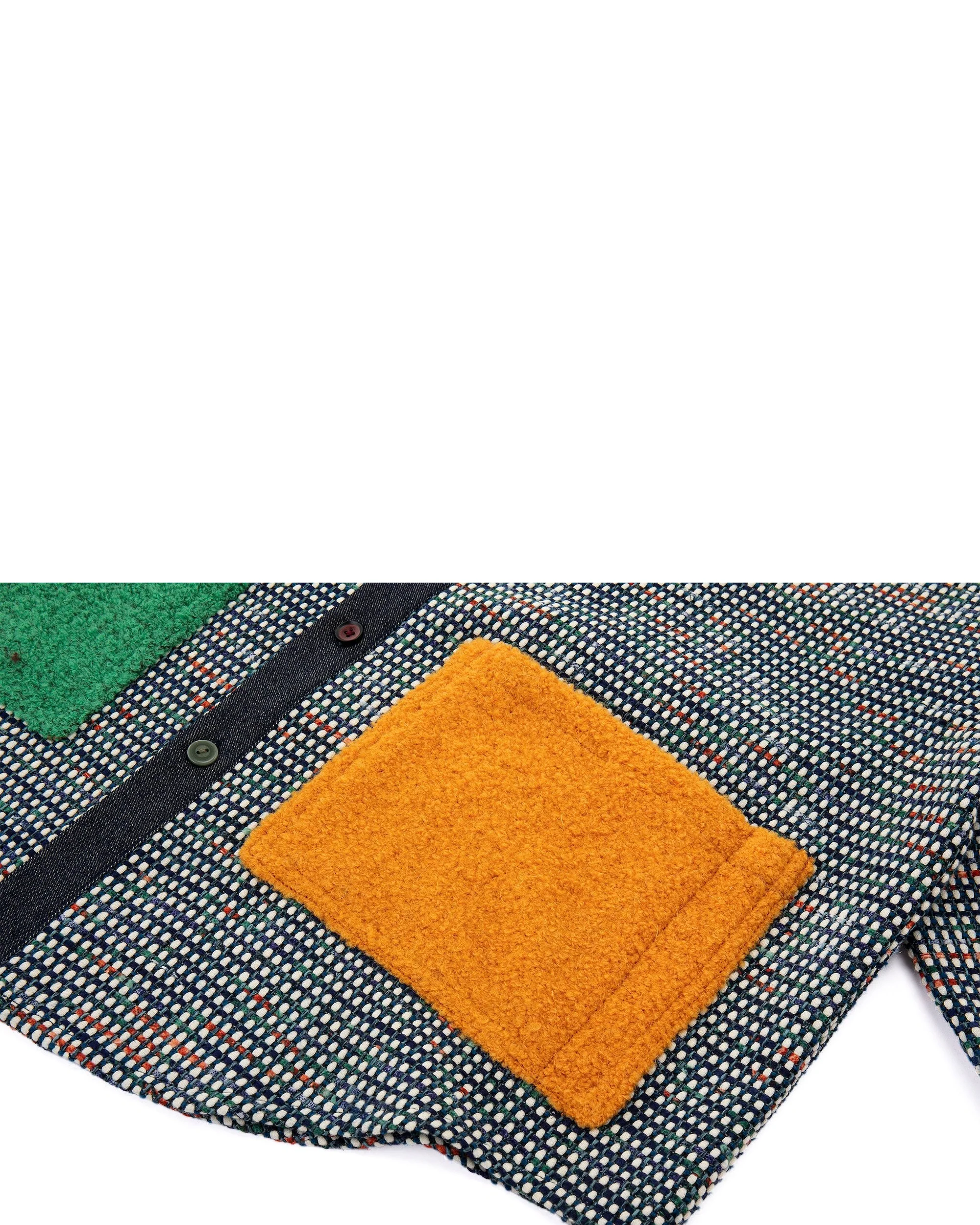 Color-Block Pocket Shirt – Magenta, Green & Mustard - Image 15