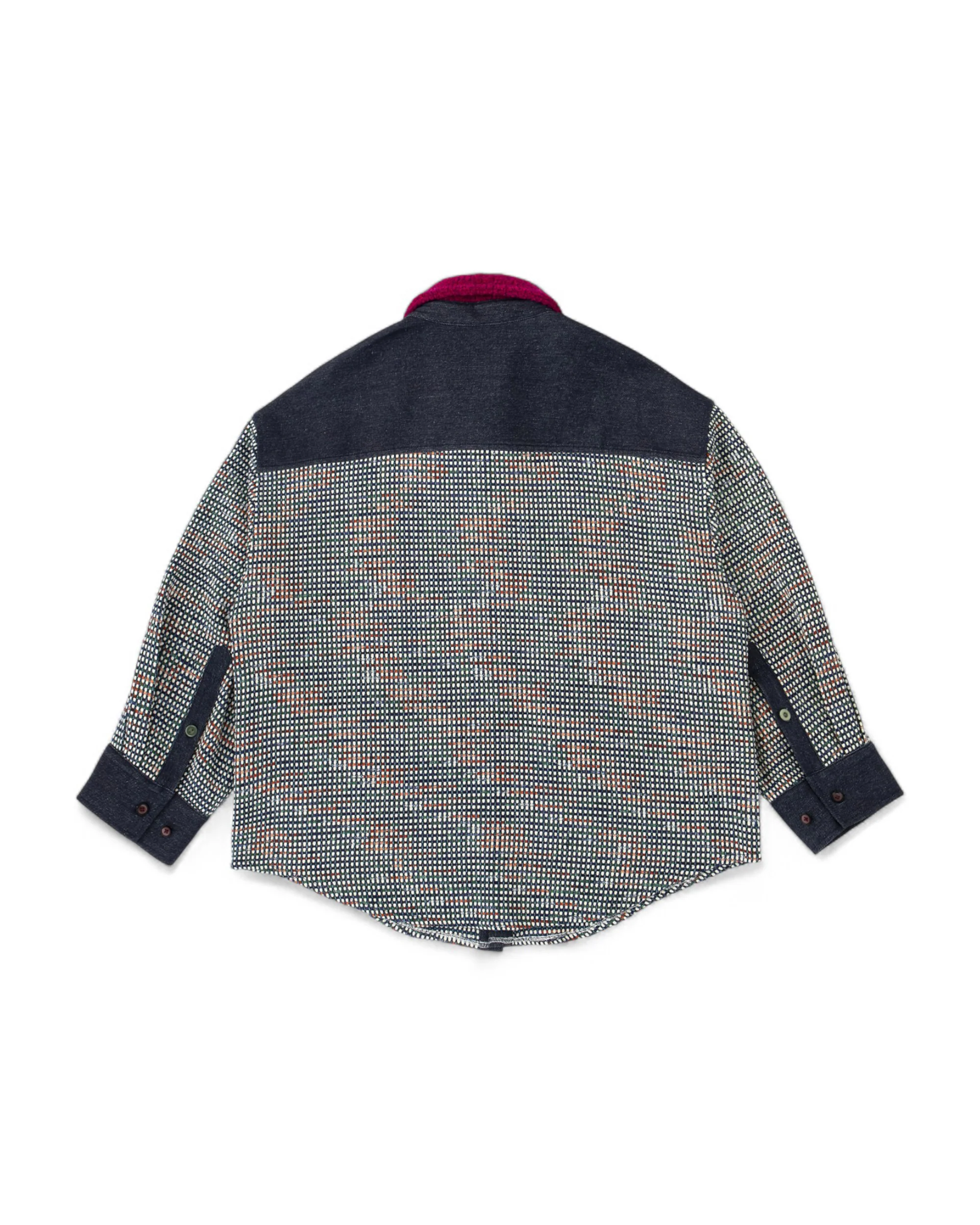 Color-Block Pocket Shirt – Magenta, Green & Mustard - Image 2
