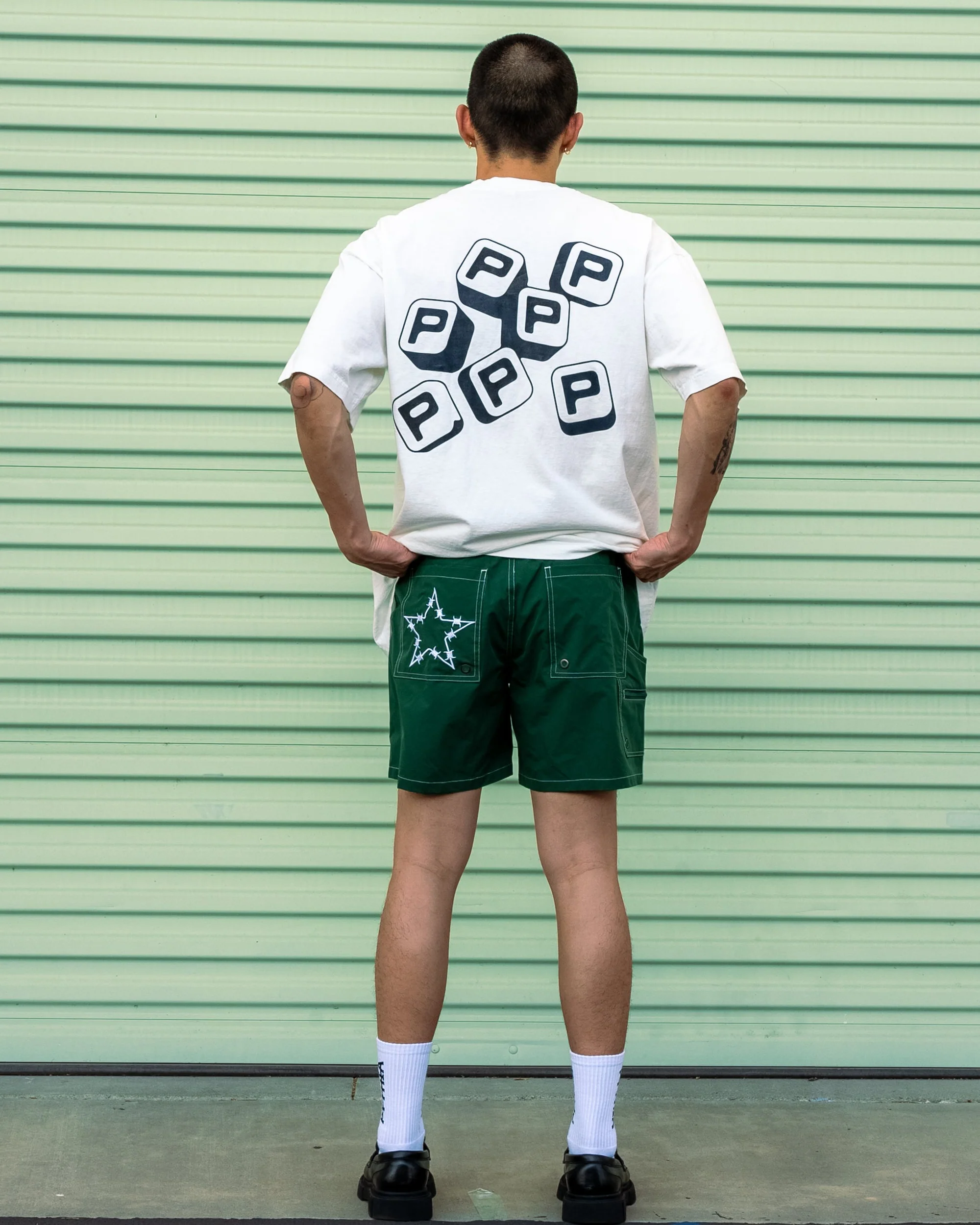 CONTRAST STITCH SWIM TRUNK - GREEN - Image 6