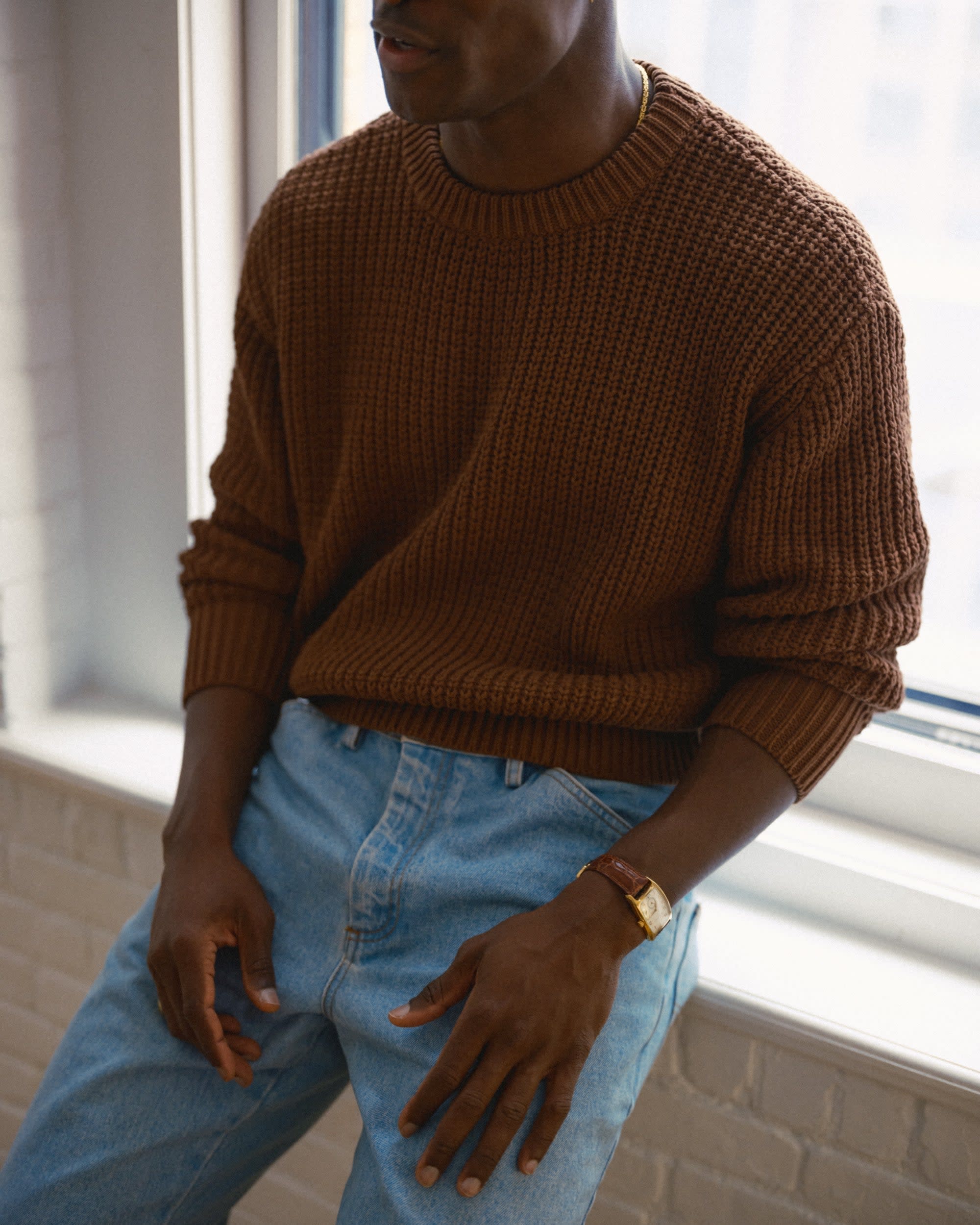 Cotton Fisherman Knit Sweater - Image 5