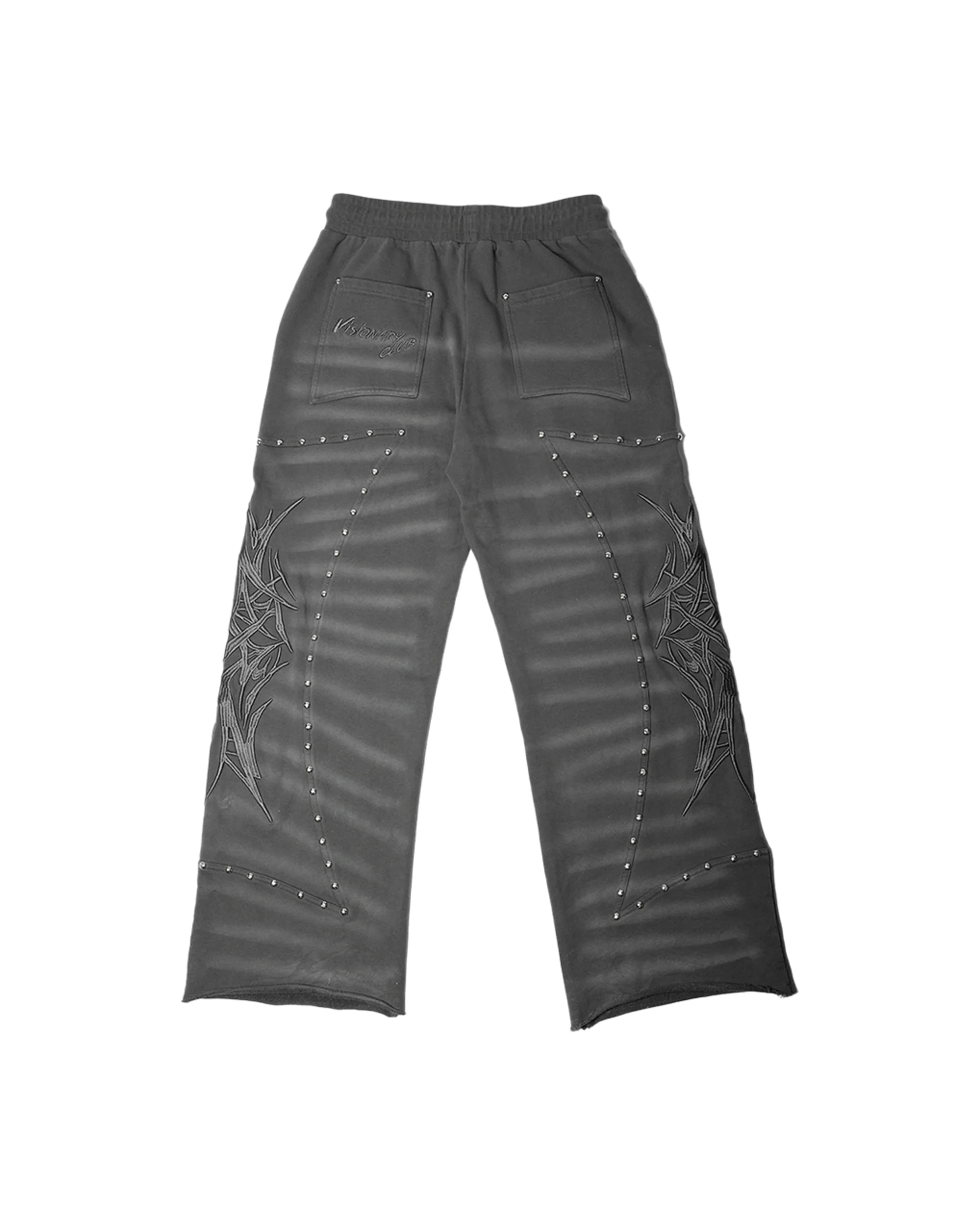 "CRASH BURNERS" WIDE LEG SWEATS (GREY) - Image 2