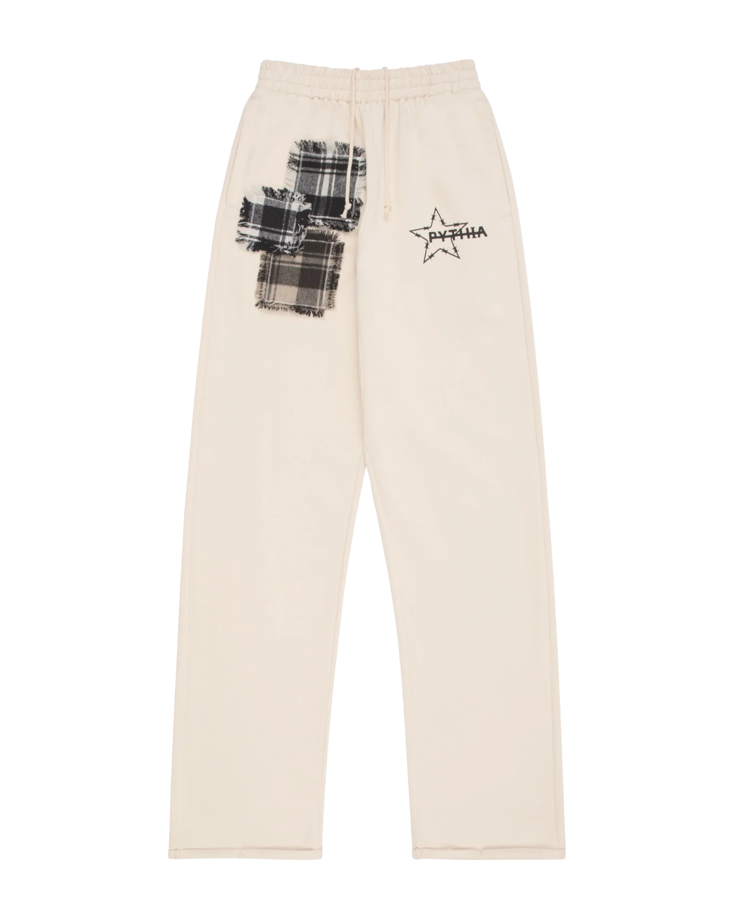 CREAM PATCHED TERRY SWEATS
