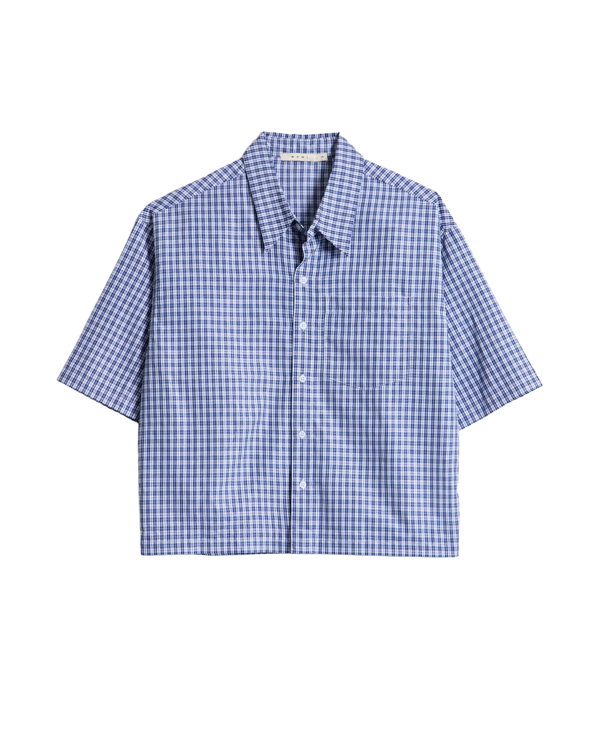 Crispy Poplin Over Shirt - Blue