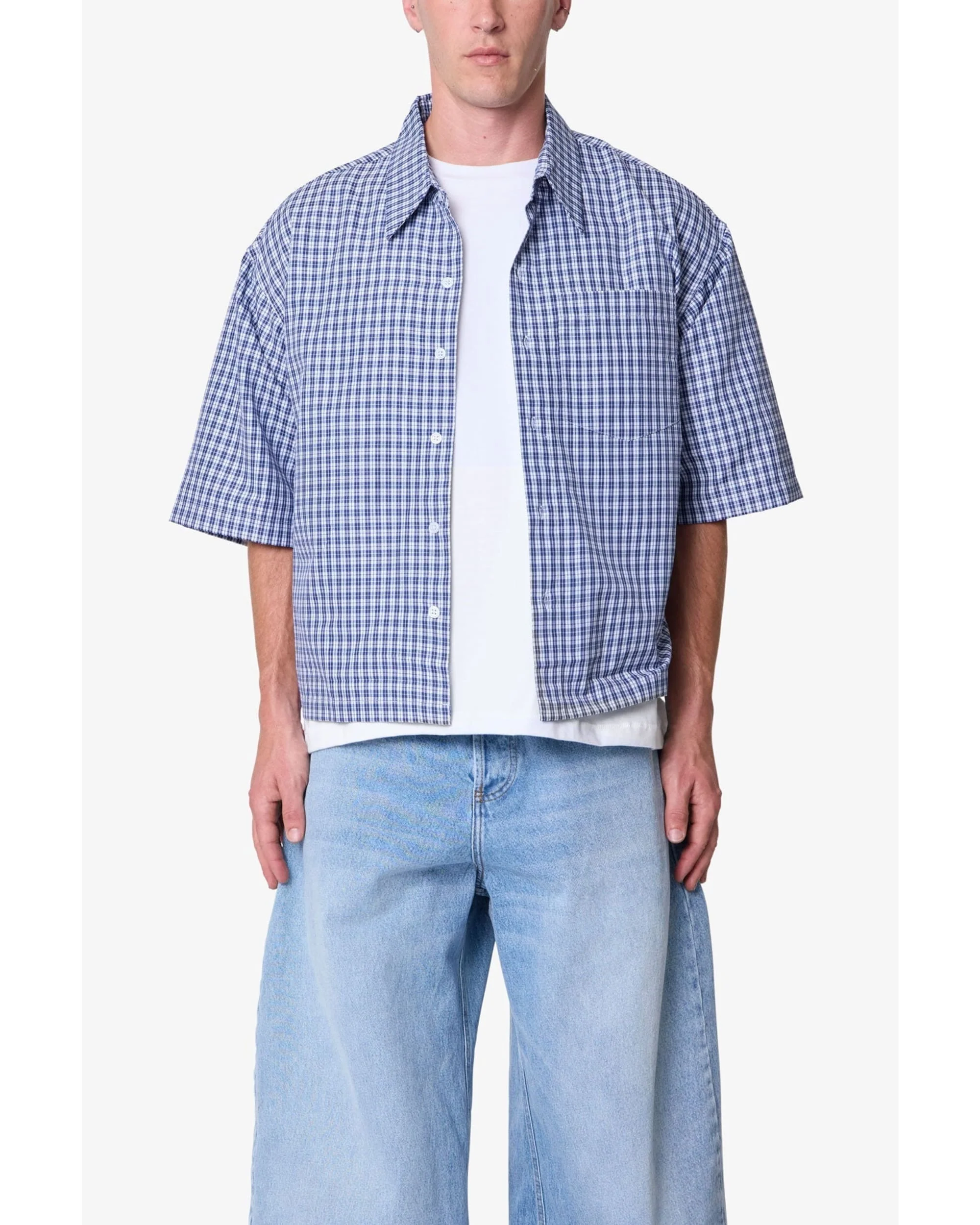 Crispy Poplin Over Shirt - Blue - Image 2
