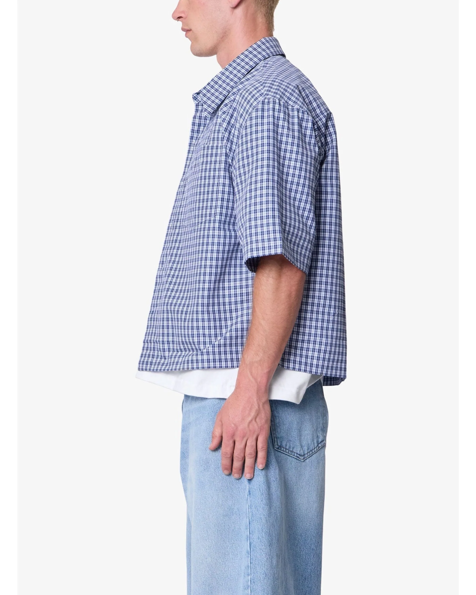 Crispy Poplin Over Shirt - Blue - Image 5