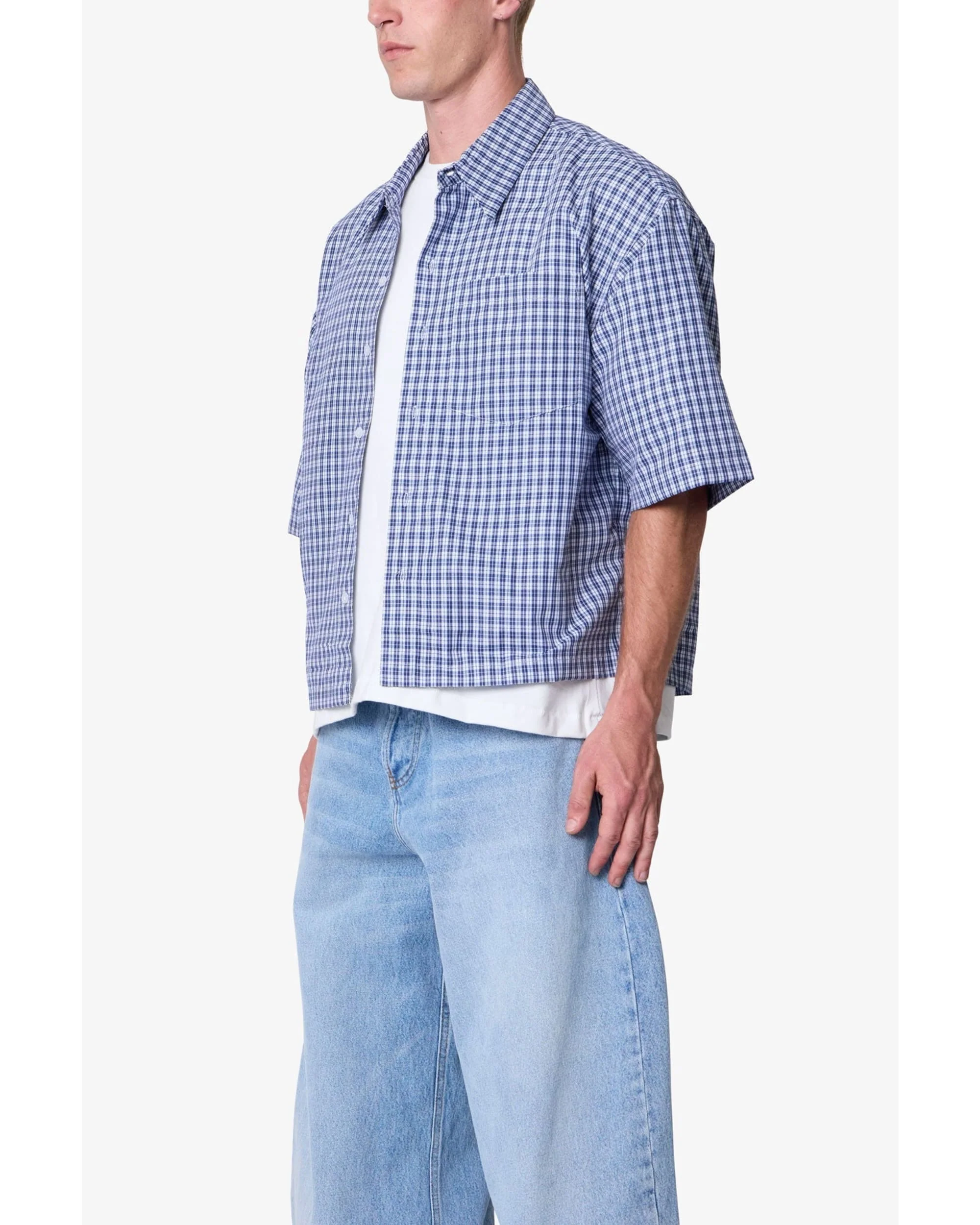 Crispy Poplin Over Shirt - Blue - Image 6