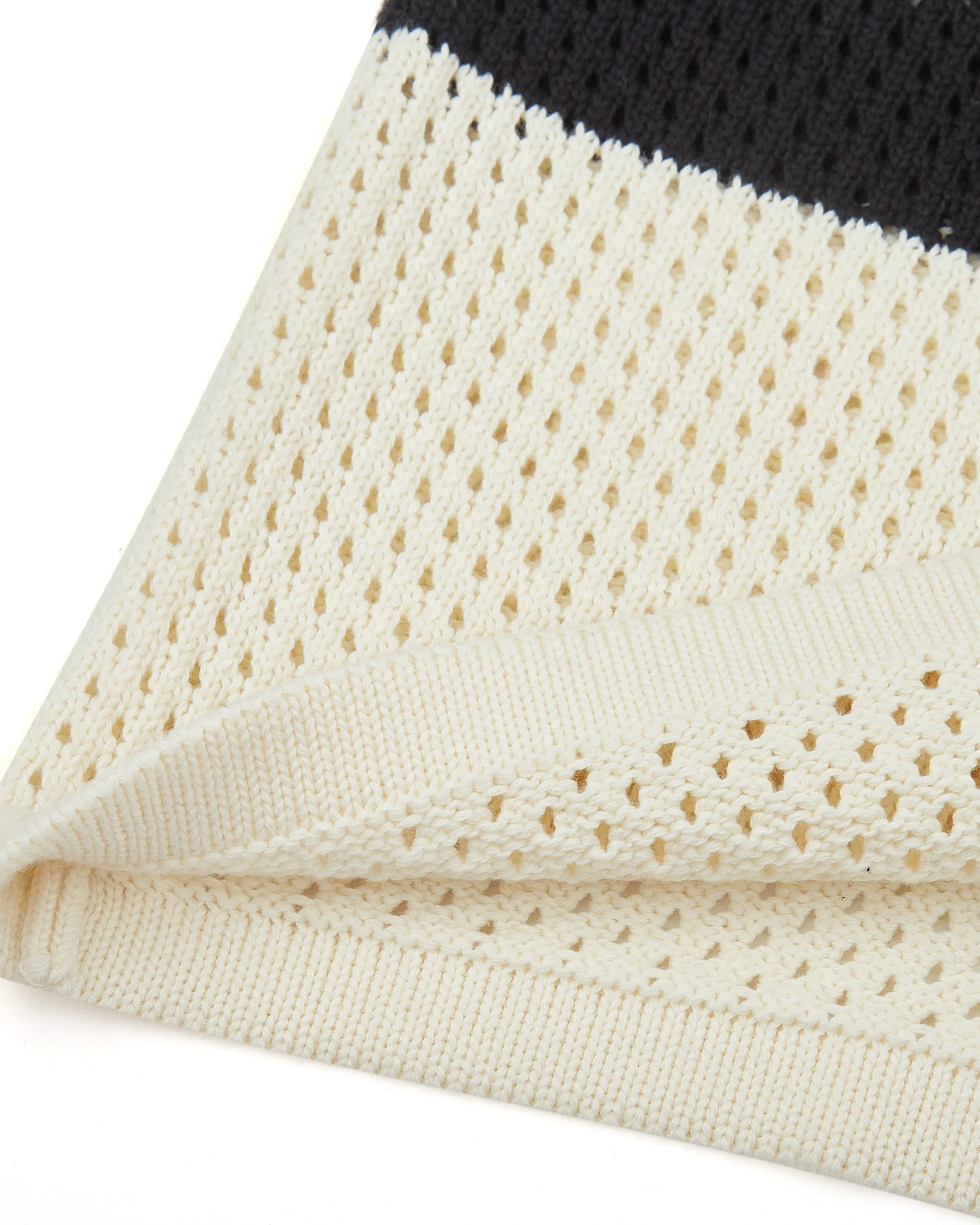 Crochet Knit Polo (Cream / Black) - Image 8