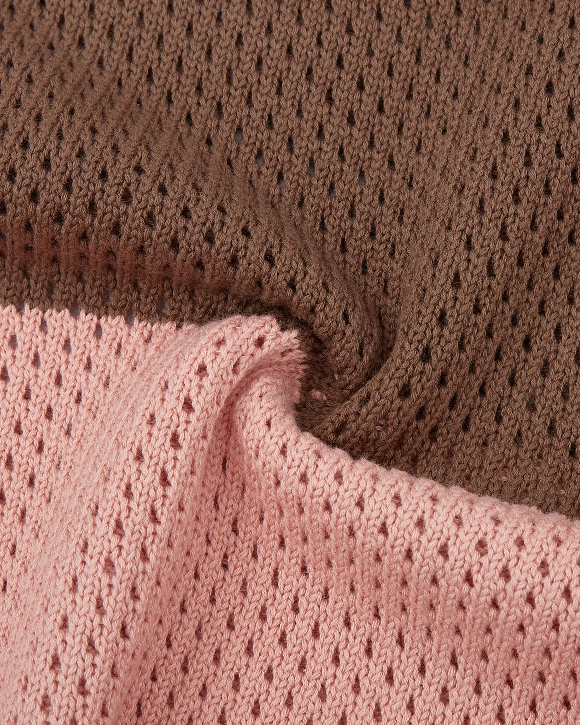 Crochet Knit Polo (Pink / Brown) - Image 11